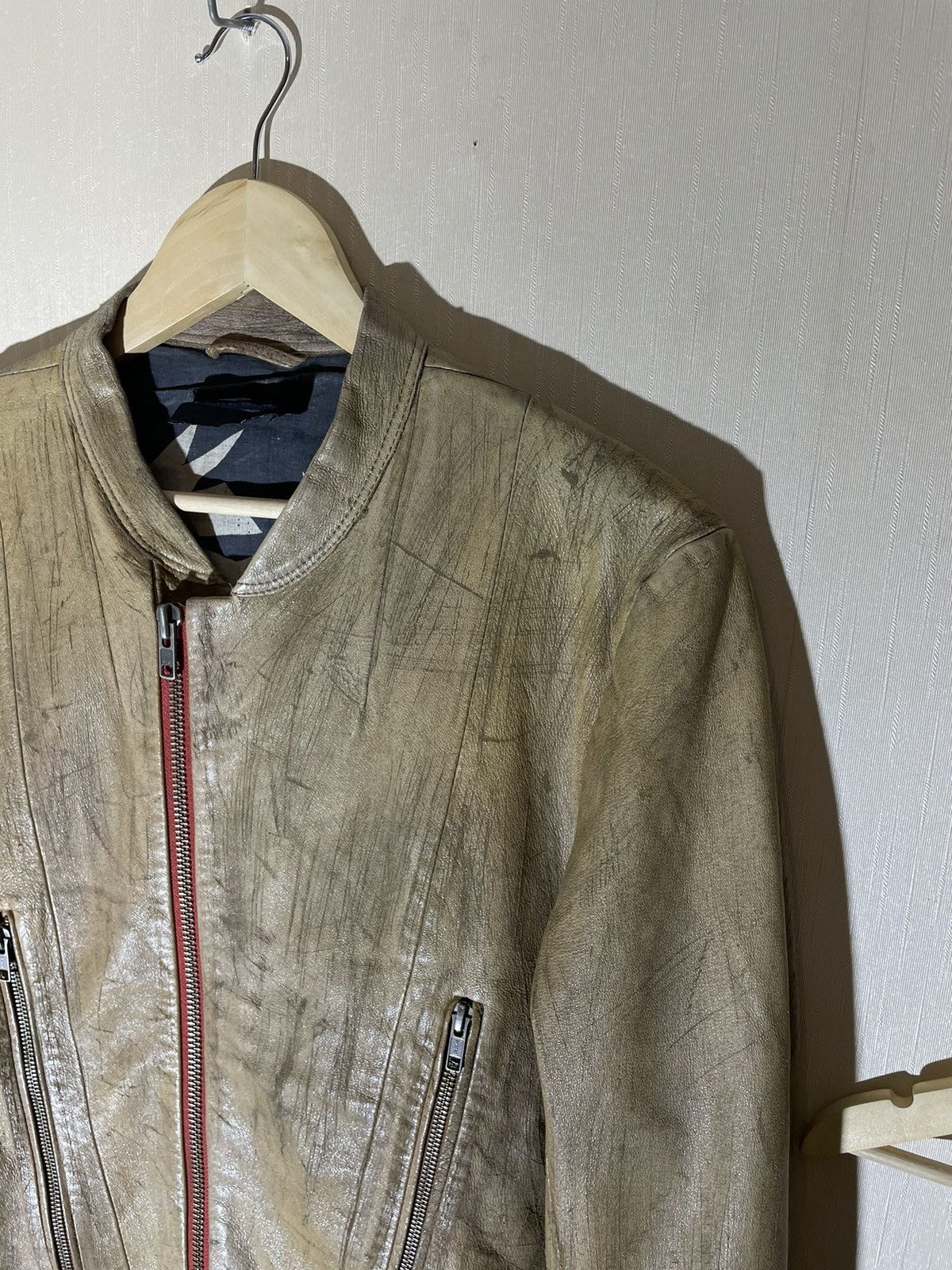 Designer × Diesel Black Gold × Japanese Brand Diesel Black Gold rare leather biker jacket Size US S / EU 44-46 / 1 - 2 Thumbnail