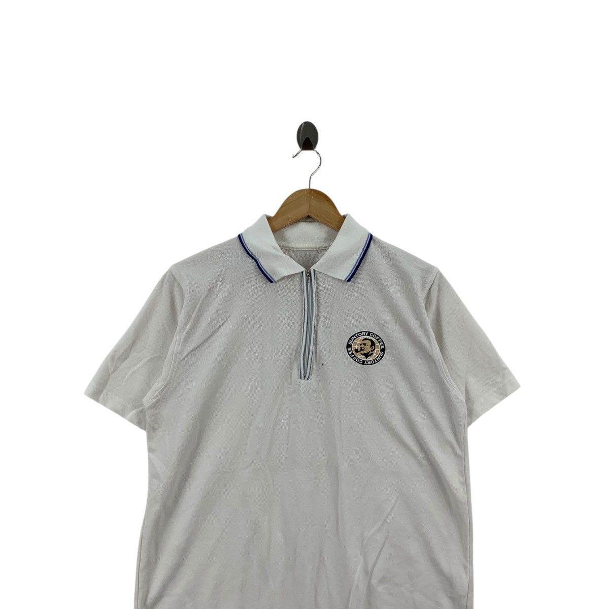 Vintage Vintage SUNTORY COFFEE JAPAN Half Zipper Polo Tee Shirt Size M / US 6-8 / IT 42-44 - 2 Thumbnail