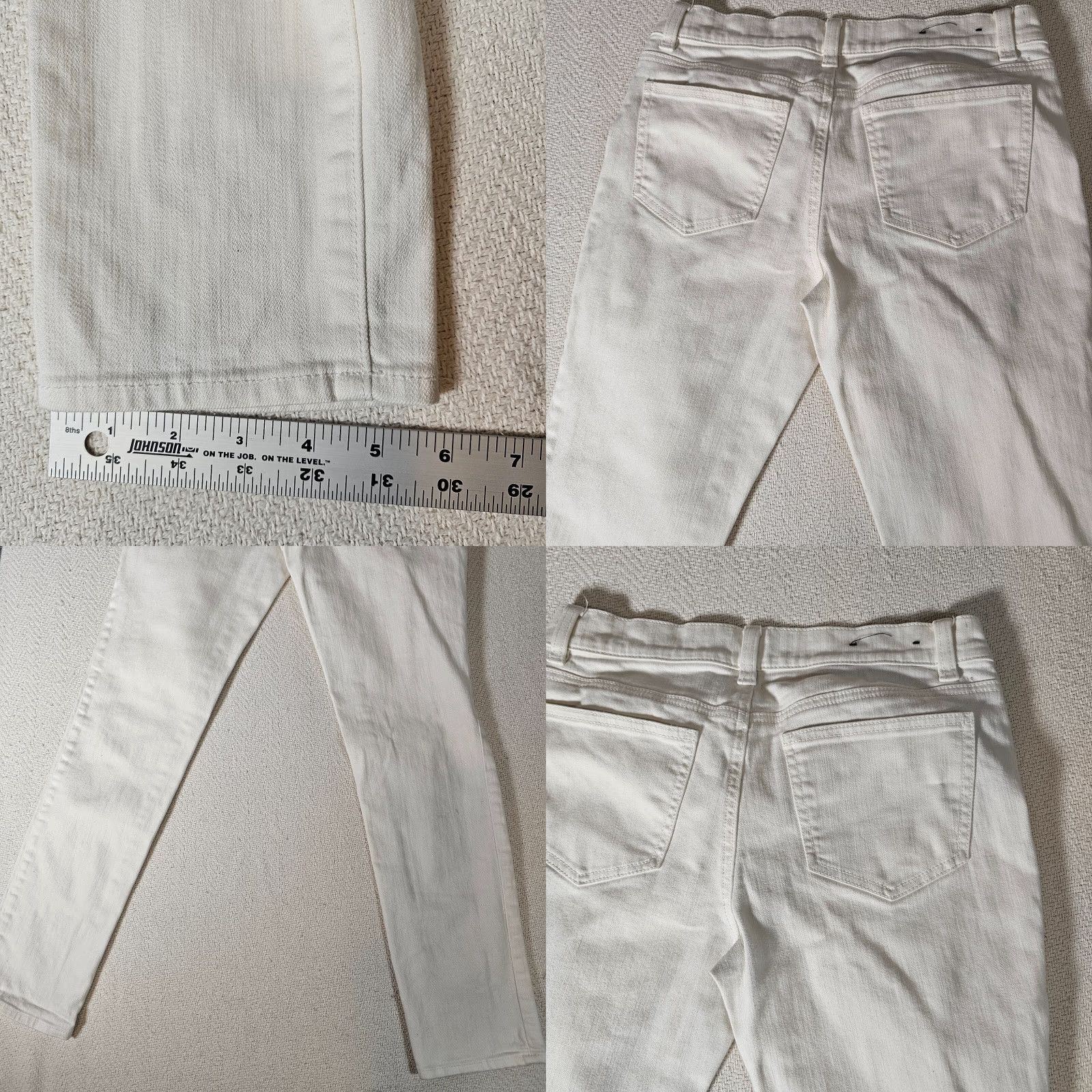 Loft Ann Taylor LOFT White Jeans - Boyfriend Slim Leg - Size 4 - Stretch - Women Size 29" - 7 Thumbnail