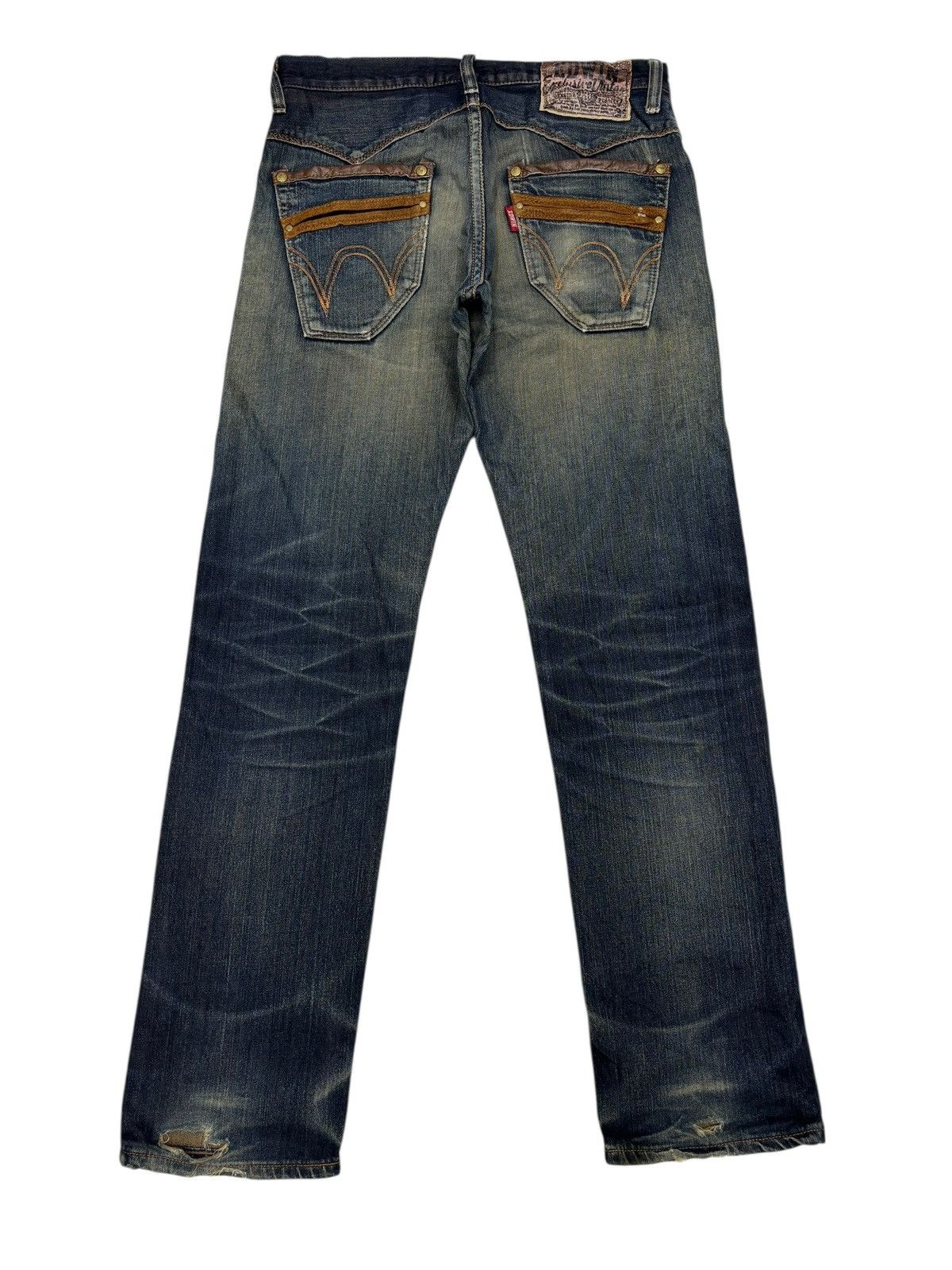 Kapital 🔥EDWIN EXCLUSIVE VINTAGE RUSTY MUD WASH DISTRESS DENIM JEAN Size US 34 / EU 50 - 8 Thumbnail