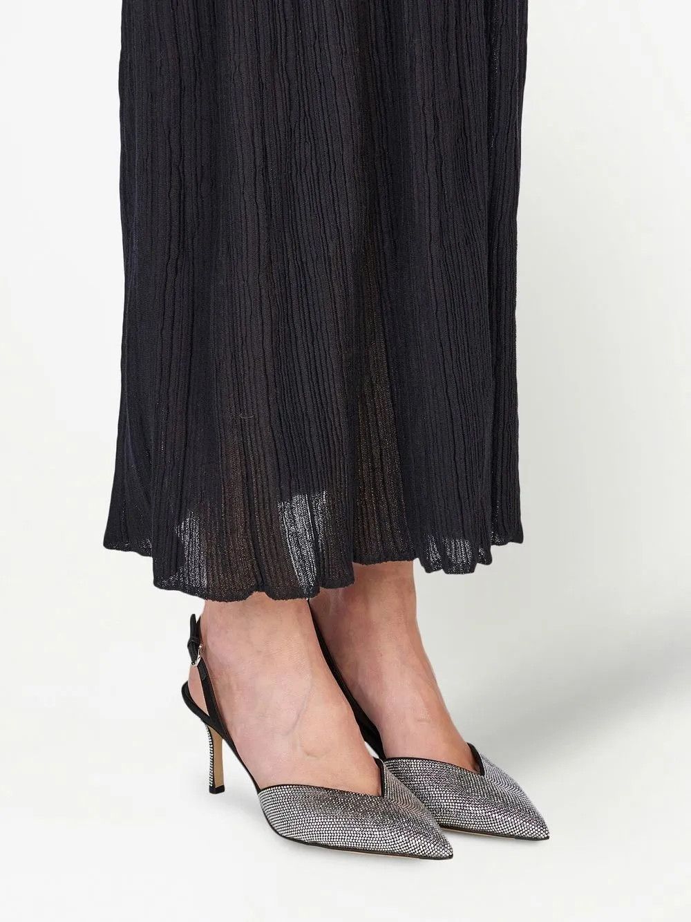 Salvatore Ferragamo o1y0426 Slingback Pumps in Silver/Black Size US 5 / IT 35 - 5 Thumbnail