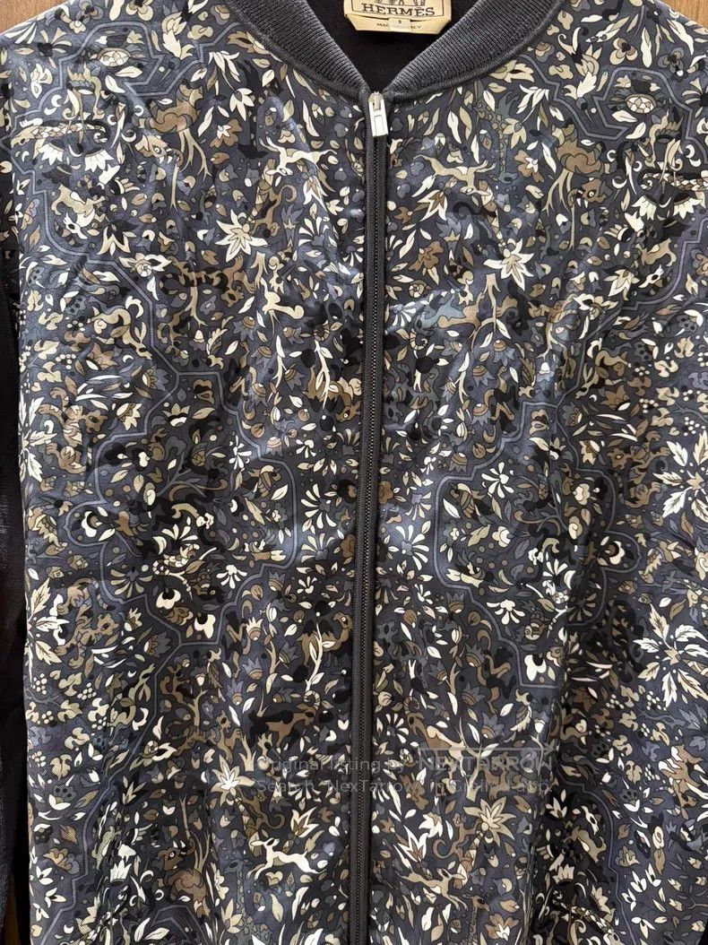 Hermes Hermes Black print long sleeve jacket Size S / US 4 / IT 40 - 3 Thumbnail