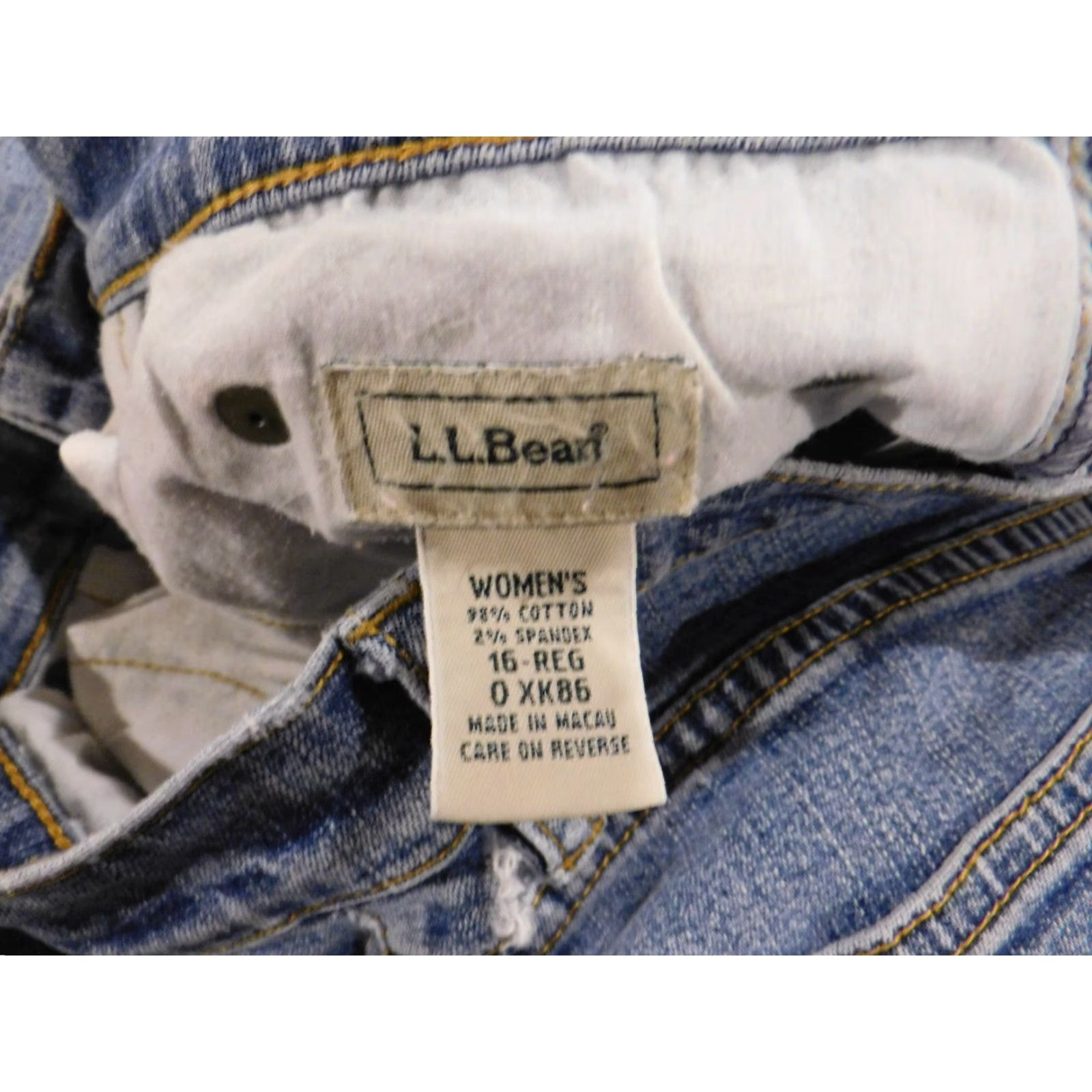 Vintage L.L. Bean Jeans Womens 16 Blue Denim Straight Zip Cotton Blend Polyester Stretch Classic Regular Inseam 29 Womens Size 24" / US 00 / IT 34 - 5 Thumbnail