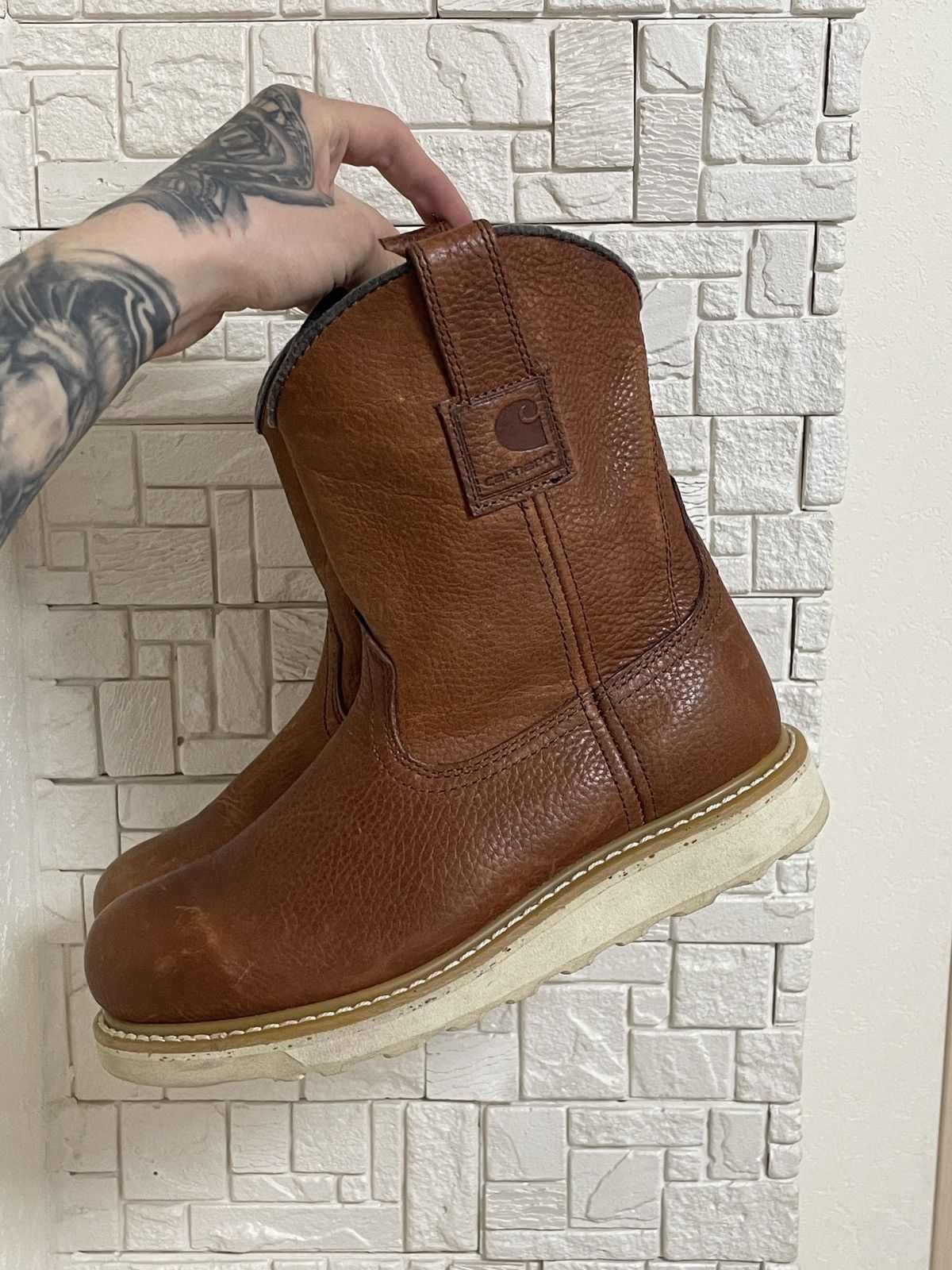 Carhartt Carhartt Steel Toe Leather Work Boots Brown Size 41 Size US 8 / EU 41 - 3 Thumbnail