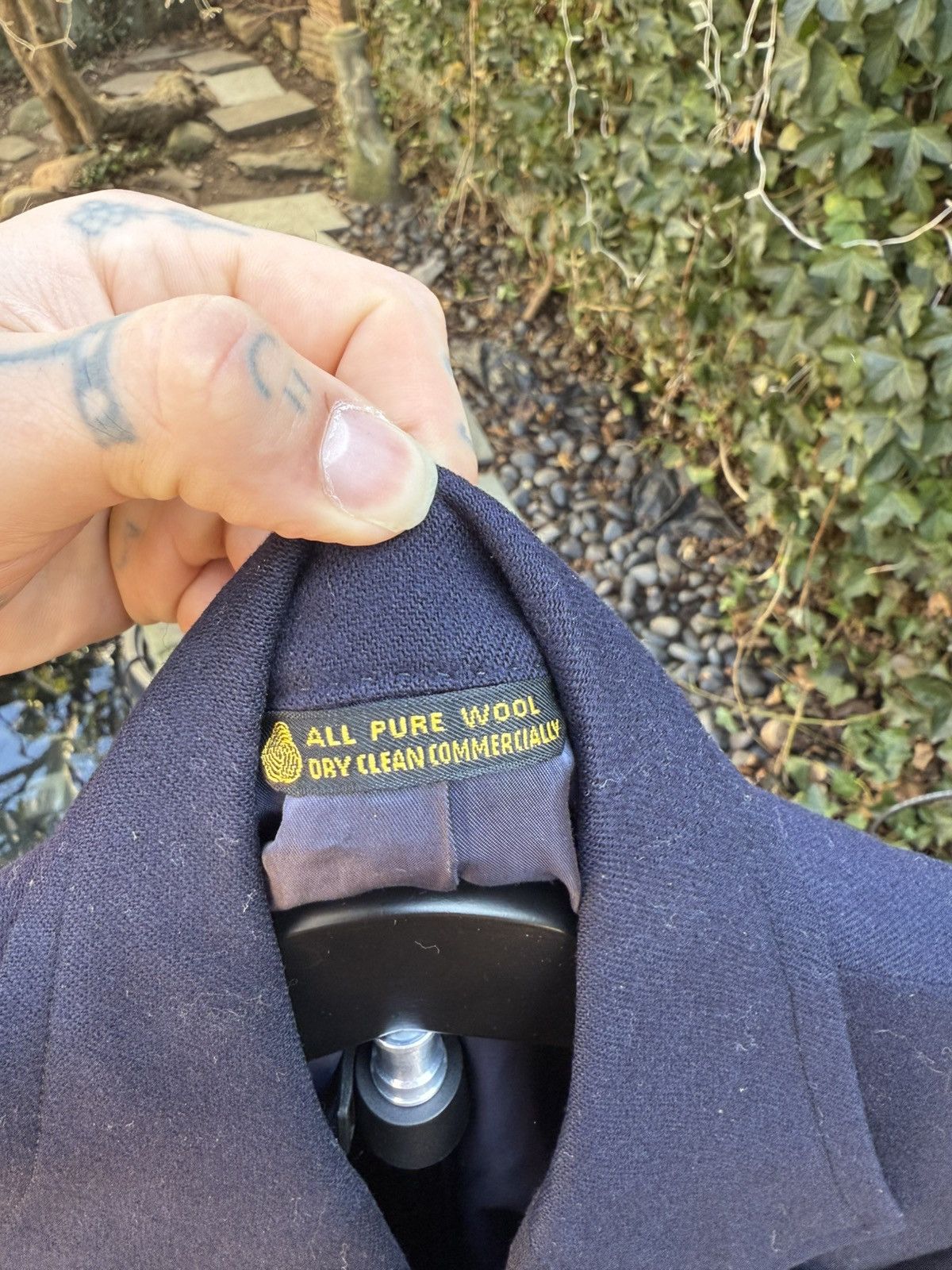 Vintage Vintage Dark Blue Wool Custom Made Miltary Blazer Button Size 42L - 4 Thumbnail