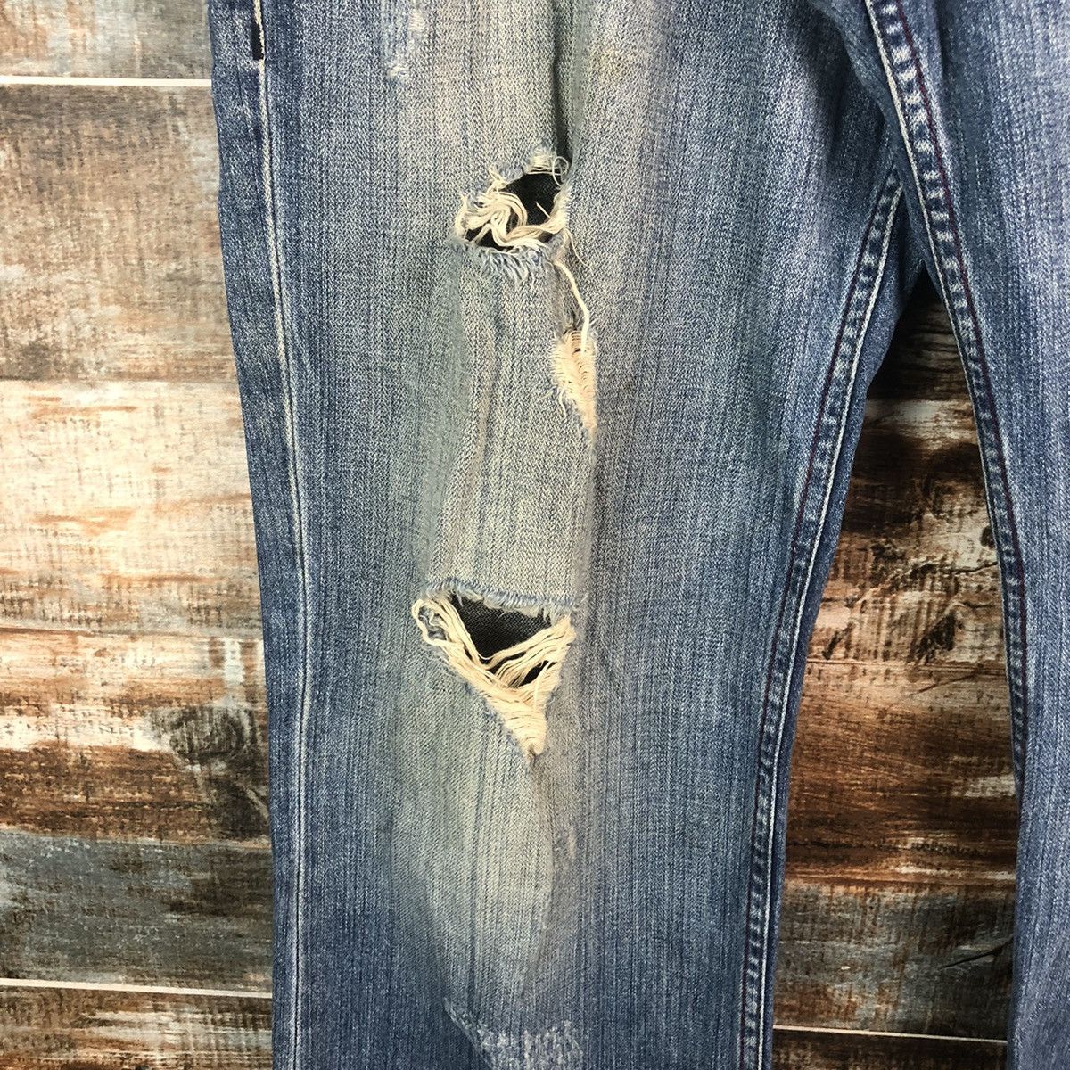 Armani Exchange DL Armani Exchange Blue Distressed Denim Pants #C277 Size US 34 / EU 50 - 9 Thumbnail