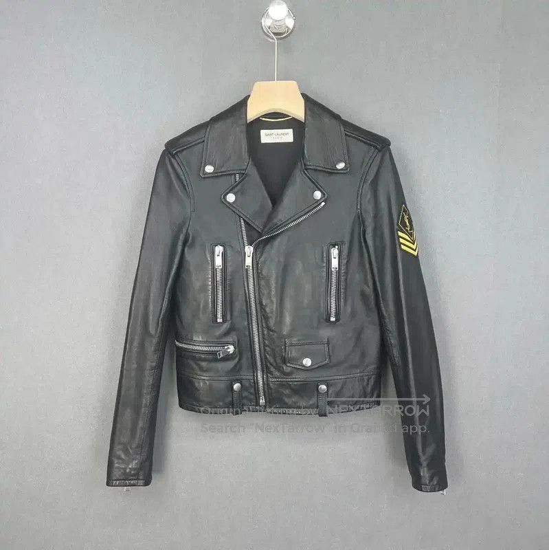 Saint Laurent Paris Saint Laurent Womens Black Leather Jacket . Size XXS / US 00 / IT 34 - 1 Thumbnail