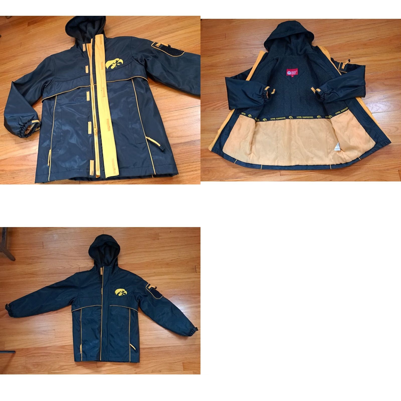 Vintage Iowa Hawkeyes Insulated Full Zip Hooded Parka Jacket L Black Unisex Adults Size L Size US L / EU 52-54 / 3 - 8 Thumbnail