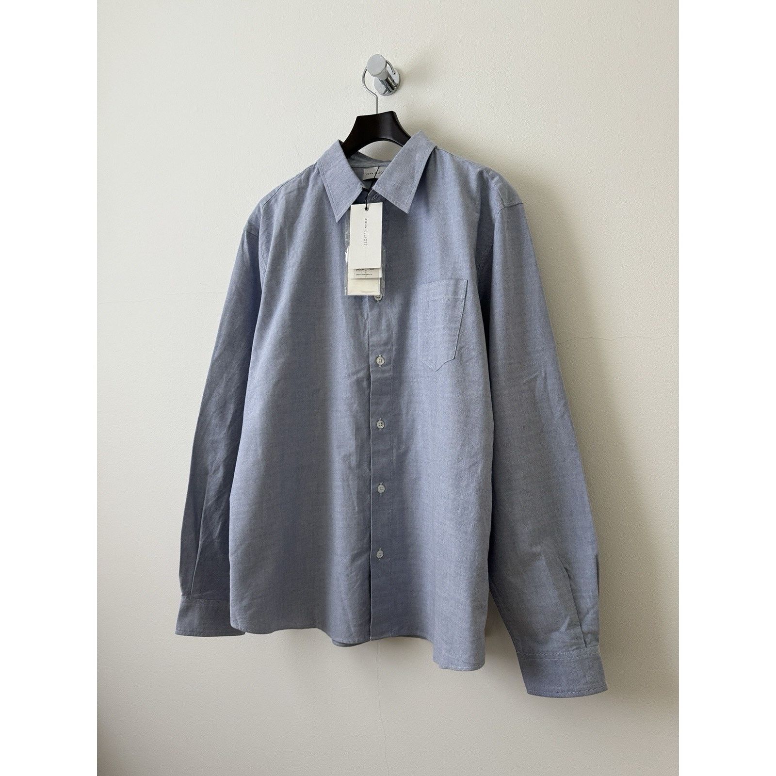John Elliott NEW Blue Oxford Cloak Button Up Size US M / EU 48-50 / 2 - 5 Thumbnail
