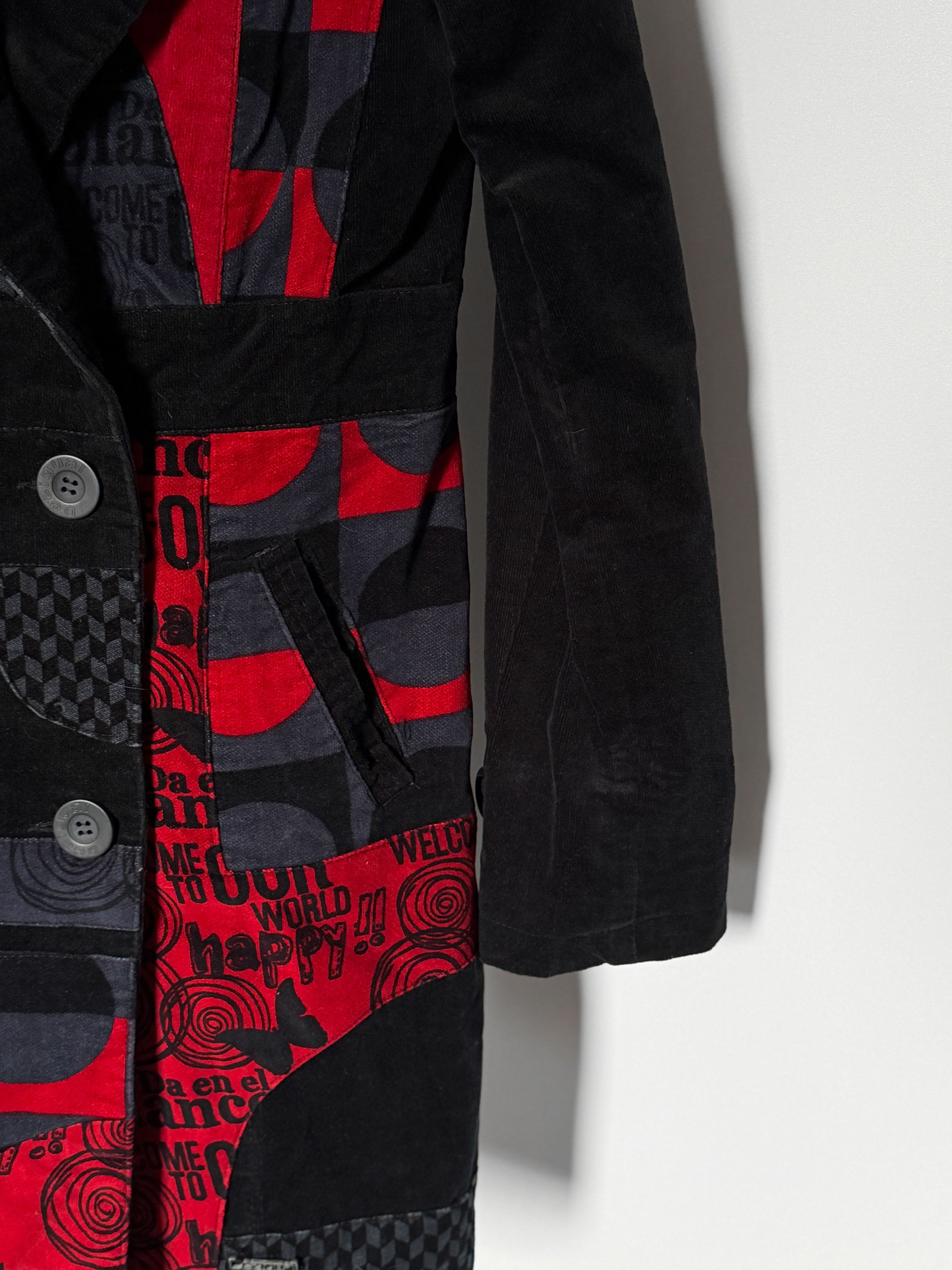 Desigual Desigual Women’s Patchwork Velvet Coat Geo Print Graphics Size M / US 6-8 / IT 42-44 - 6 Thumbnail
