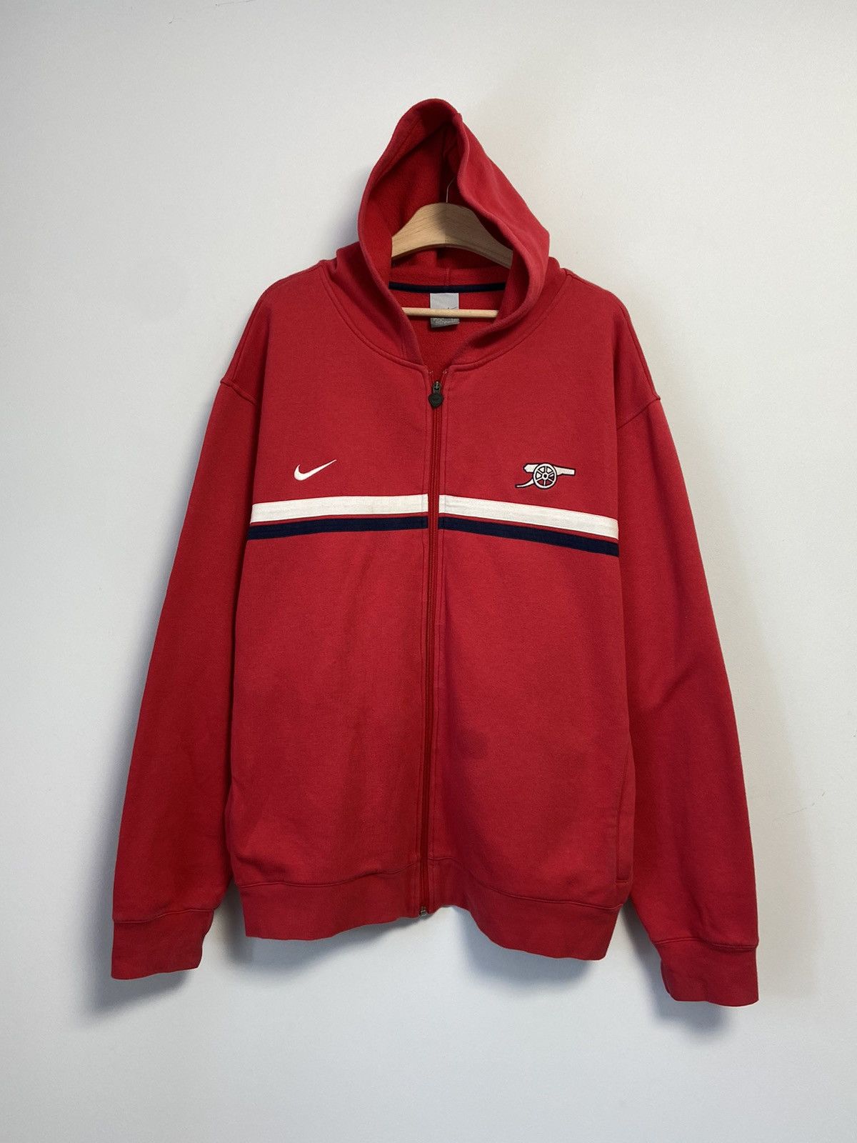 Vintage Nike Vintage Zip Hoodie Y2K style logo arsenal 90’s Size US XXL / EU 58 / 5 - 1 Thumbnail