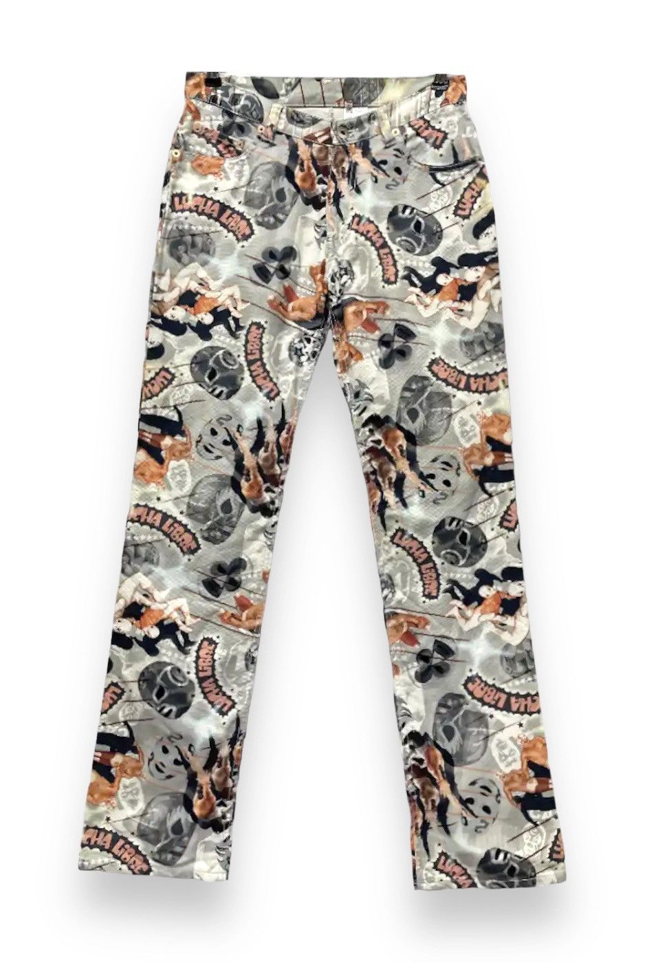 Japanese Brand × WWE 🔥FIRE🔥 CASSOPI Wrestling Over Print Pants Made in Japan Size US 28 / EU 44 - 2 Thumbnail