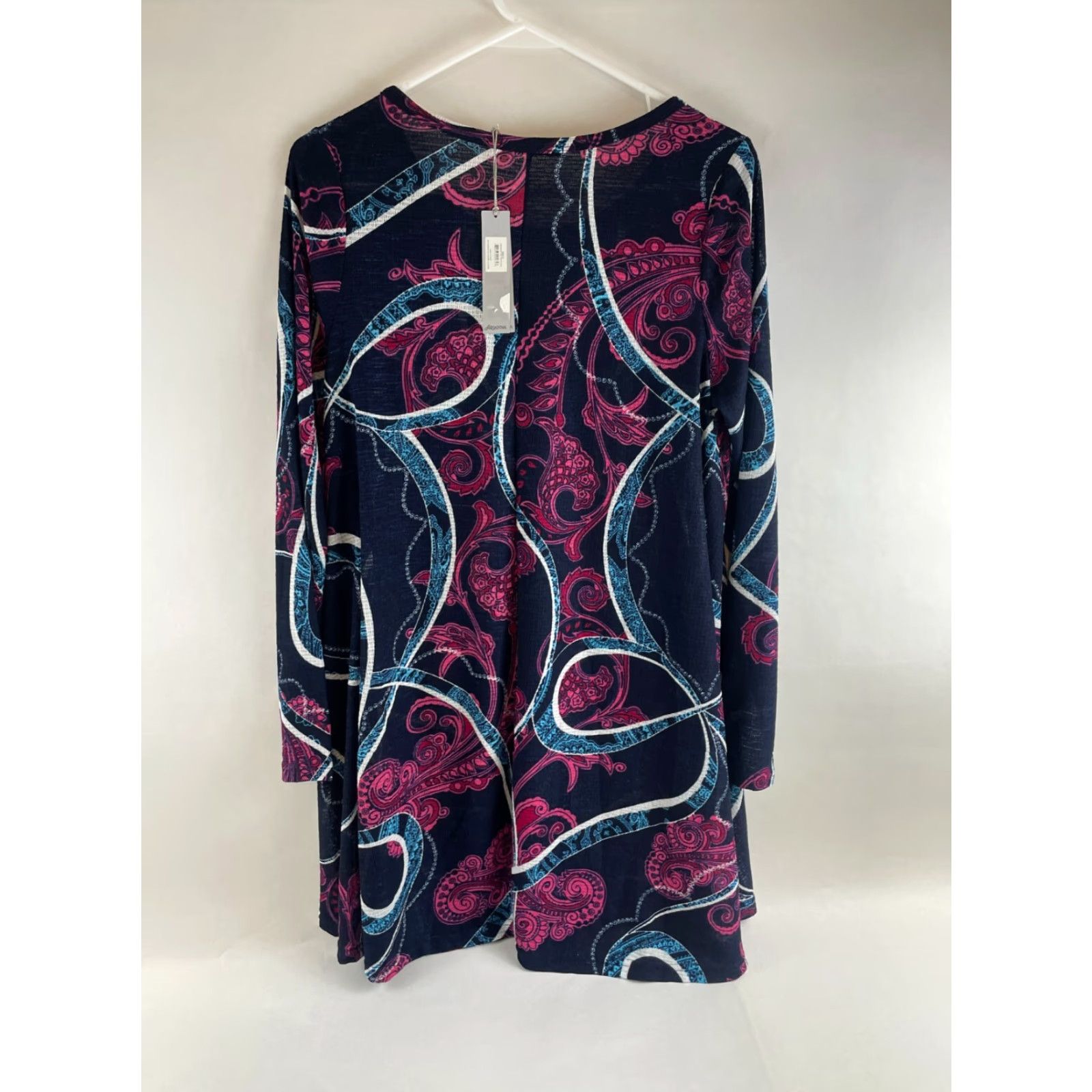 Vintage Arianna by Howard Dress Women's S/M Black Pink Blue Paisley Semi-sheer NWT Size S / US 4 / IT 40 - 2 Thumbnail