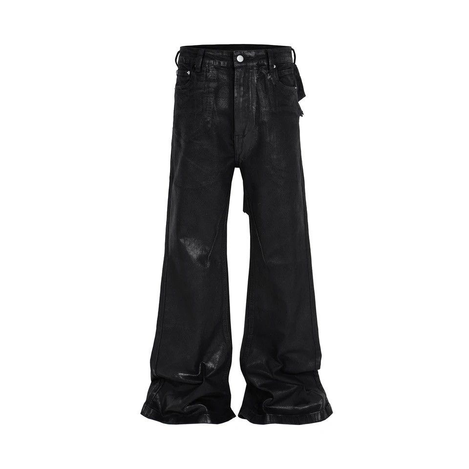Japanese Brand Streetwear Wax Leather Stretch Hombre Baggy Flare Pants Size US 34 / EU 50 - 1 Thumbnail