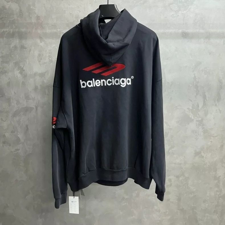 Balenciaga Balenciaga size 4 Black monogrammed printed hooded sweatshi Size US L / EU 52-54 / 3 - 2 Thumbnail