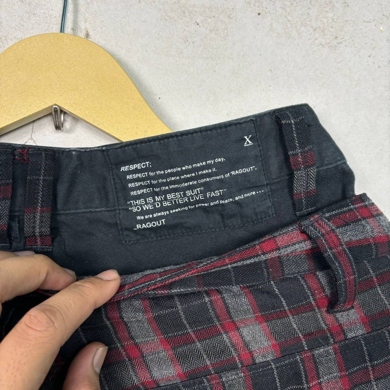 Japanese Brand RagOut Japanese Plaid Punk Double Waist Pants Red Tartan Size US 30 / EU 46 - 5 Thumbnail