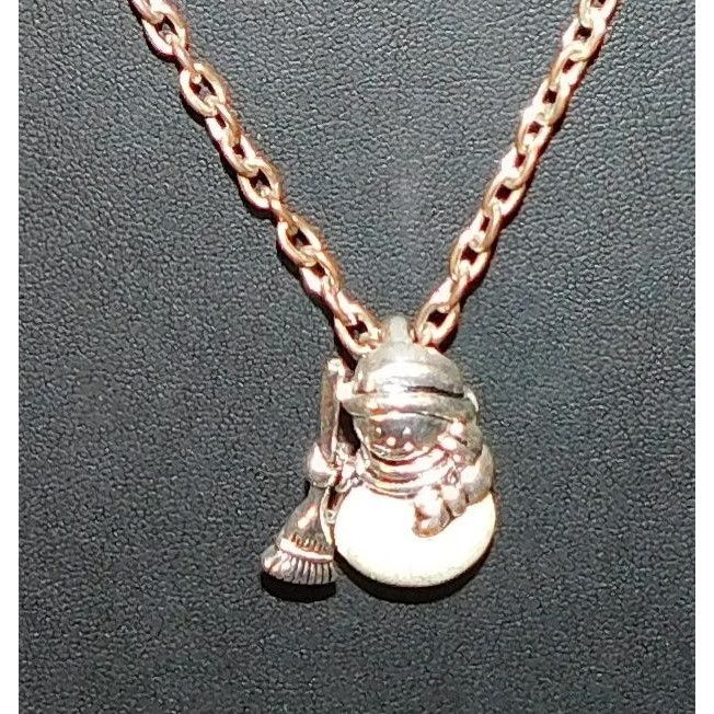 Other Vintage Silver Glitter Snowman Necklace/Brooch Size ONE SIZE - 4 Thumbnail