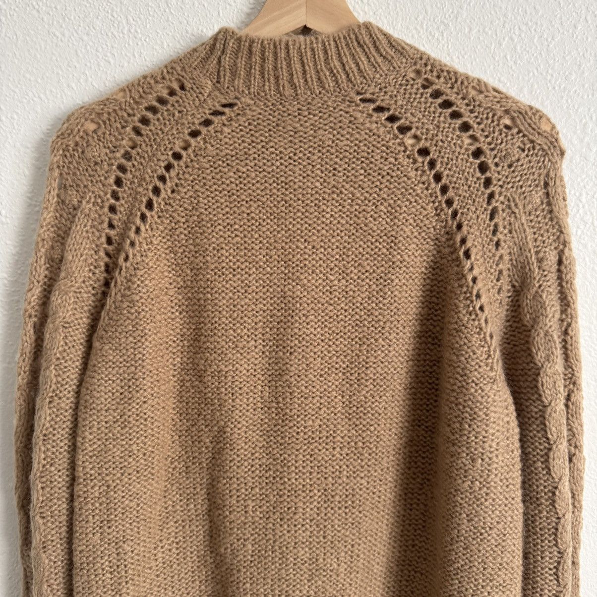 J.Crew J. CREW Brown Cable Knit Pointelle Popcorn Flowers Sweater Size S / US 4 / IT 40 - 11 Thumbnail