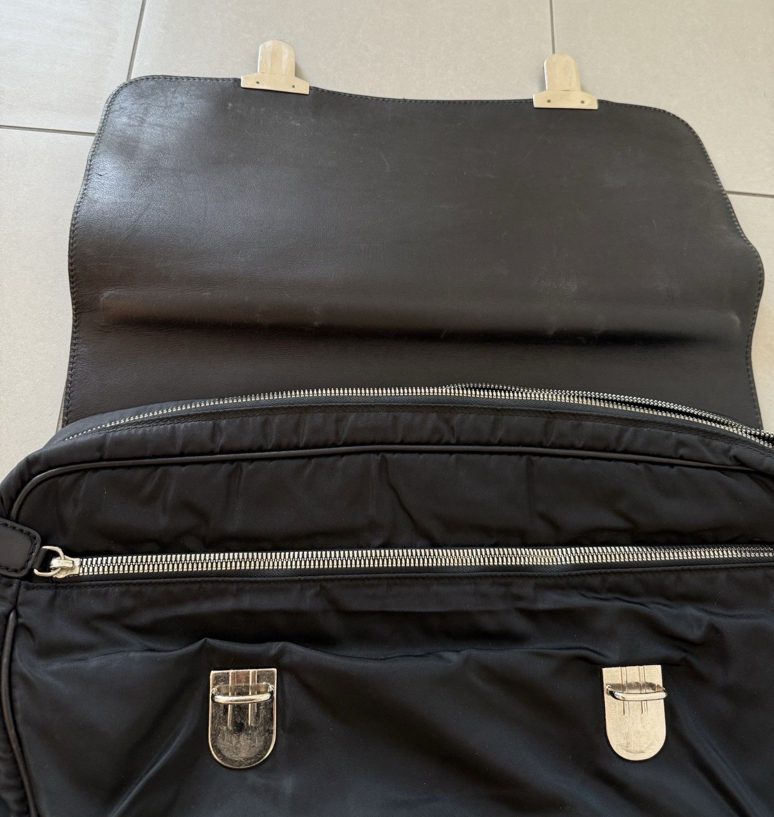 Prada Vintage 1997 Prada Bag Briefcase Mens Handbags Leather Nylon Size ONE SIZE - 20 Thumbnail