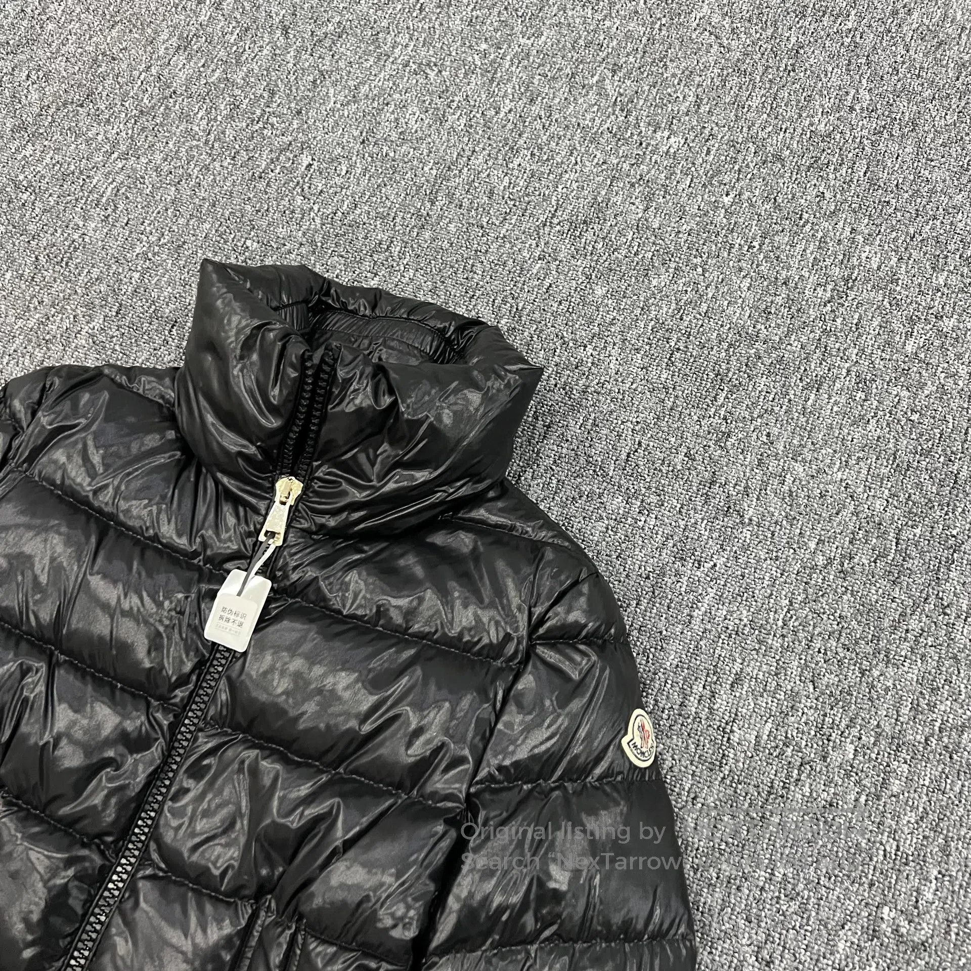 Moncler Moncler size 2 Daphne sleeve tag logo; black, fitted down j Size M / US 6-8 / IT 42-44 - 3 Thumbnail