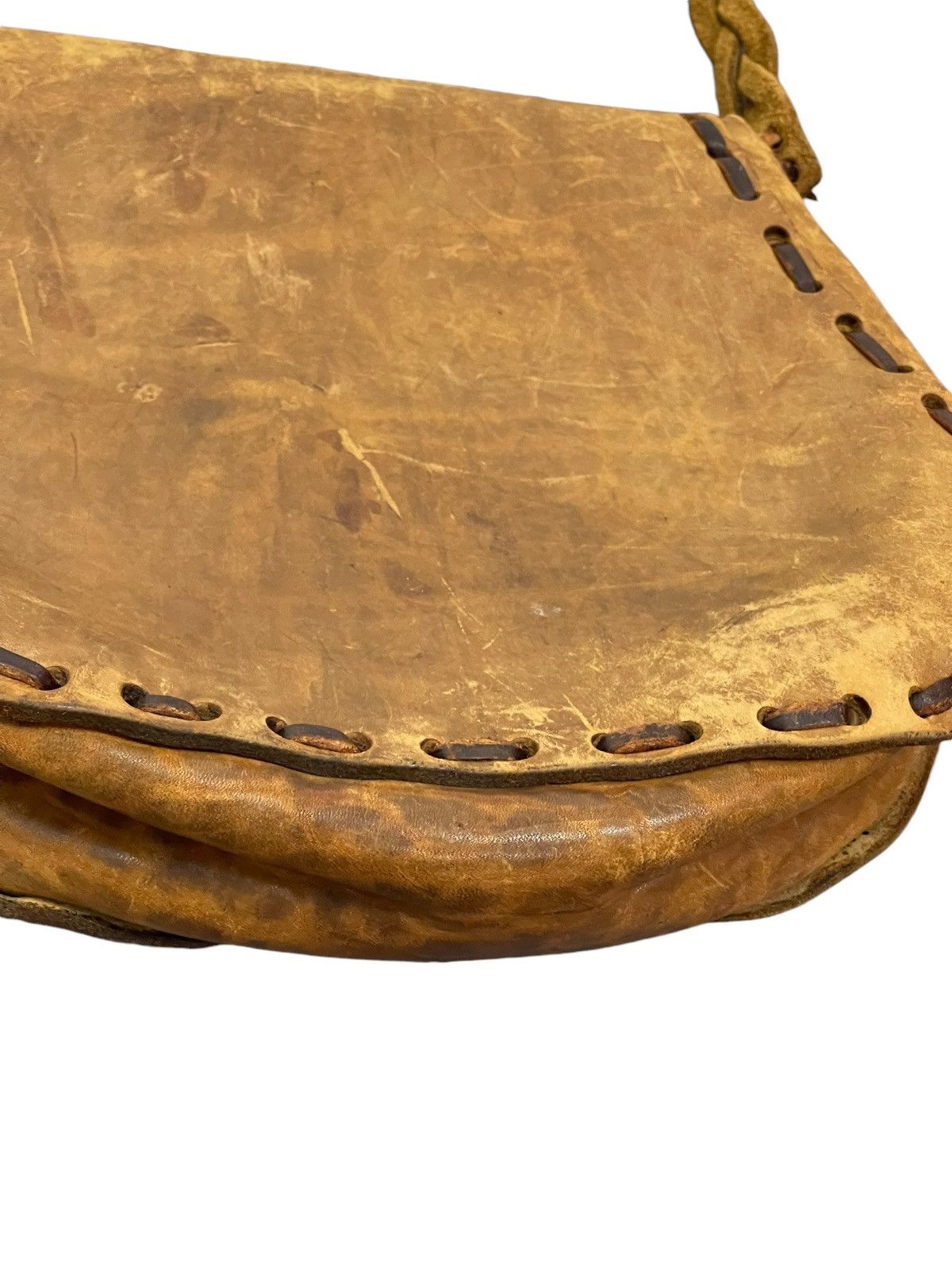 Genuine Leather Full Leather Patina Unknown Handmade Shoulder Bag 9🟩 Size ONE SIZE - 15 Thumbnail