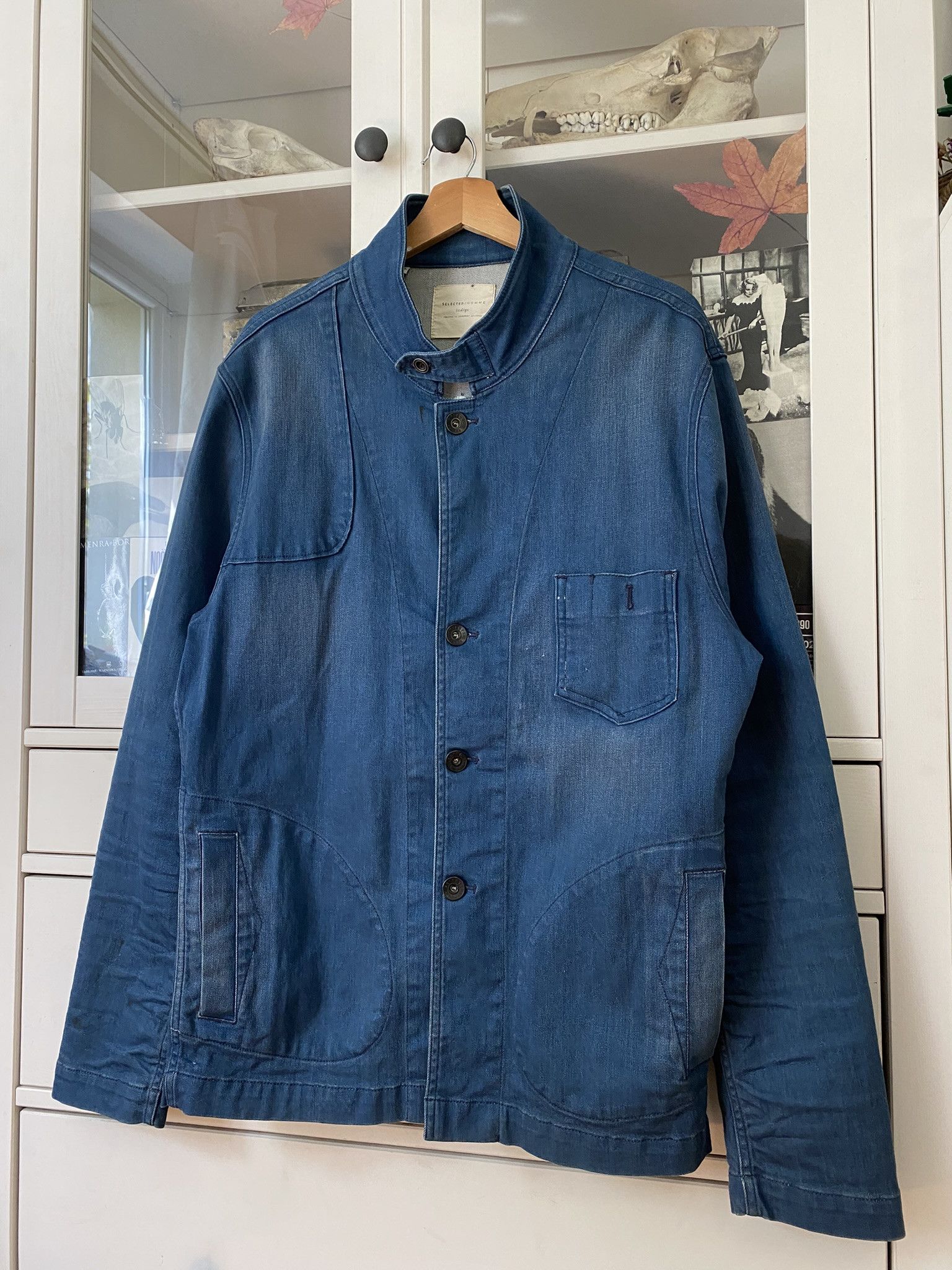 Selected Homme Vintage Washed Indigo Workwear Chore Coat Jacket Denim Size US XL / EU 56 / 4 - 1 Thumbnail