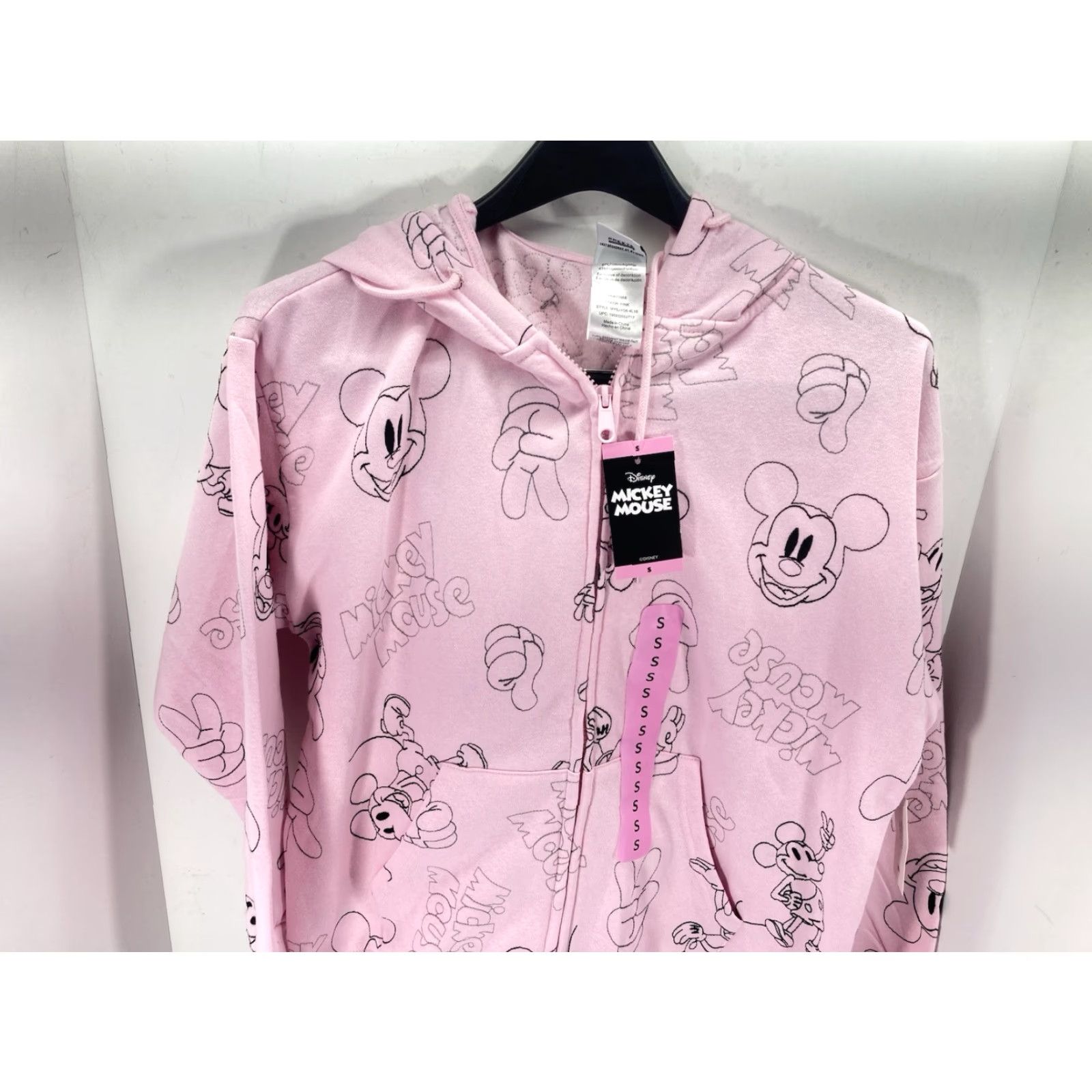 Disney Disney Mickey Mouse Hoodie Sweatshirt Women Small Pink AOP Full Zip Fleece NWT Size S / US 4 / IT 40 - 2 Thumbnail