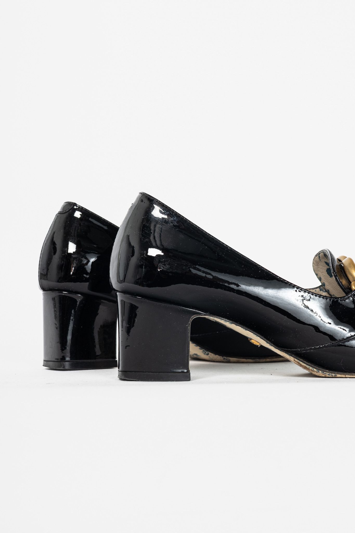 Gucci Gucci Victoire Black Patent-Leather GG Loafer Pumps Size US 4.5 / IT 34.5 - 8 Thumbnail