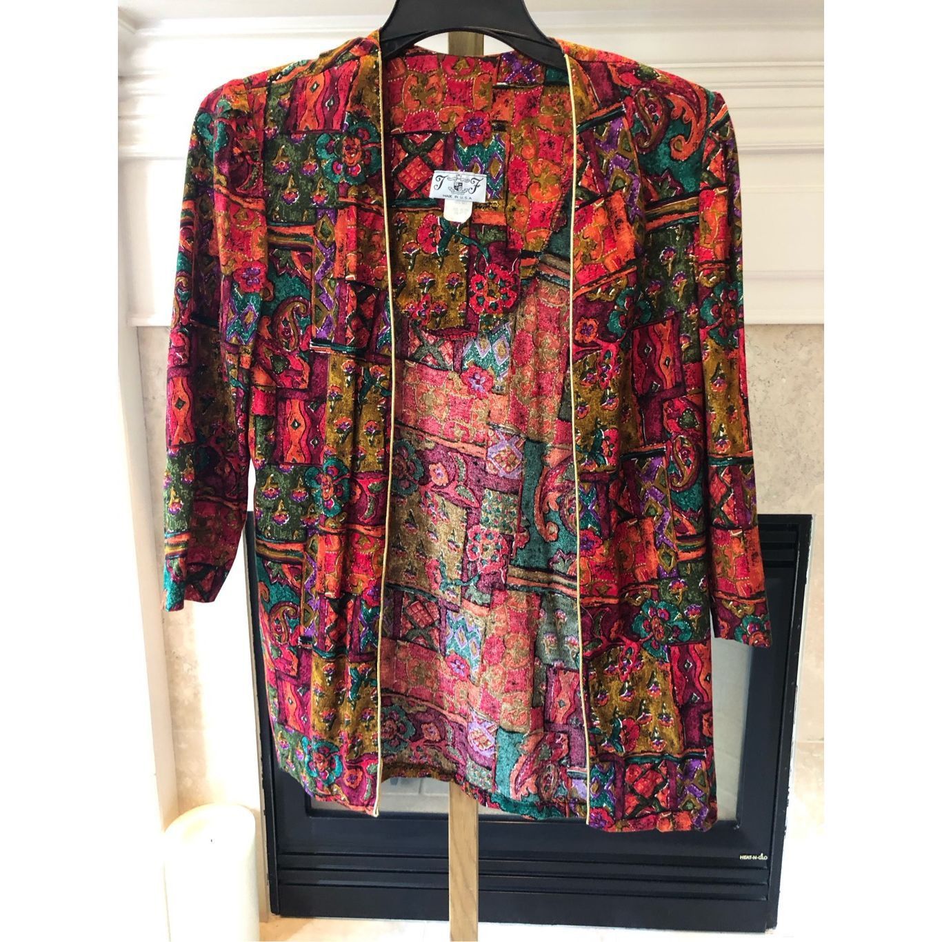 Other T. F. Women’s Orange and Red Floral Paisley Design 3/4 Sleev Size L / US 10 / IT 46 - 1 Thumbnail