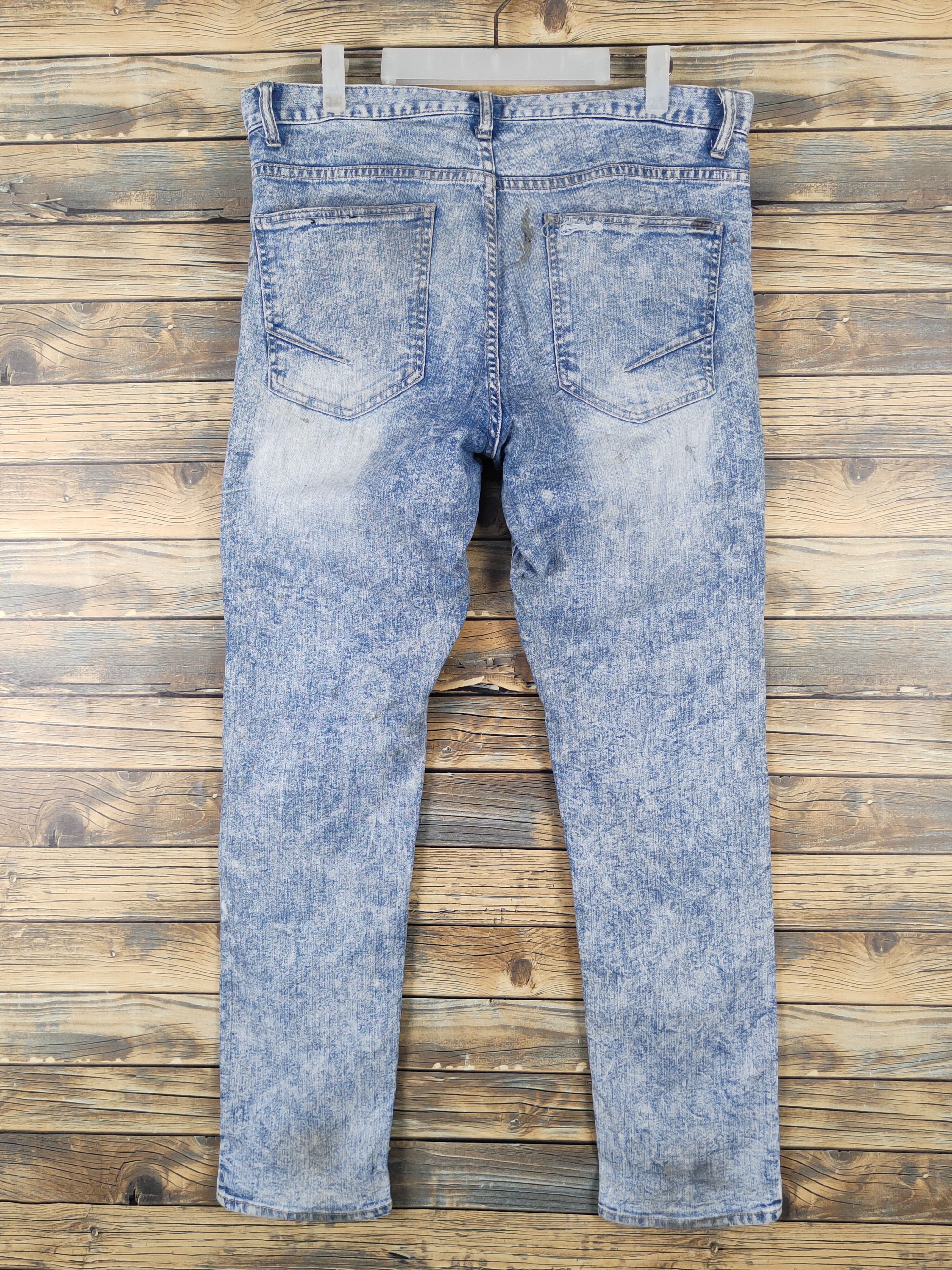Japanese Brand Avail Mode Blue Distressed Ripped vintage denim Jeans #W1565 Size US 34 / EU 50 - 7 Thumbnail