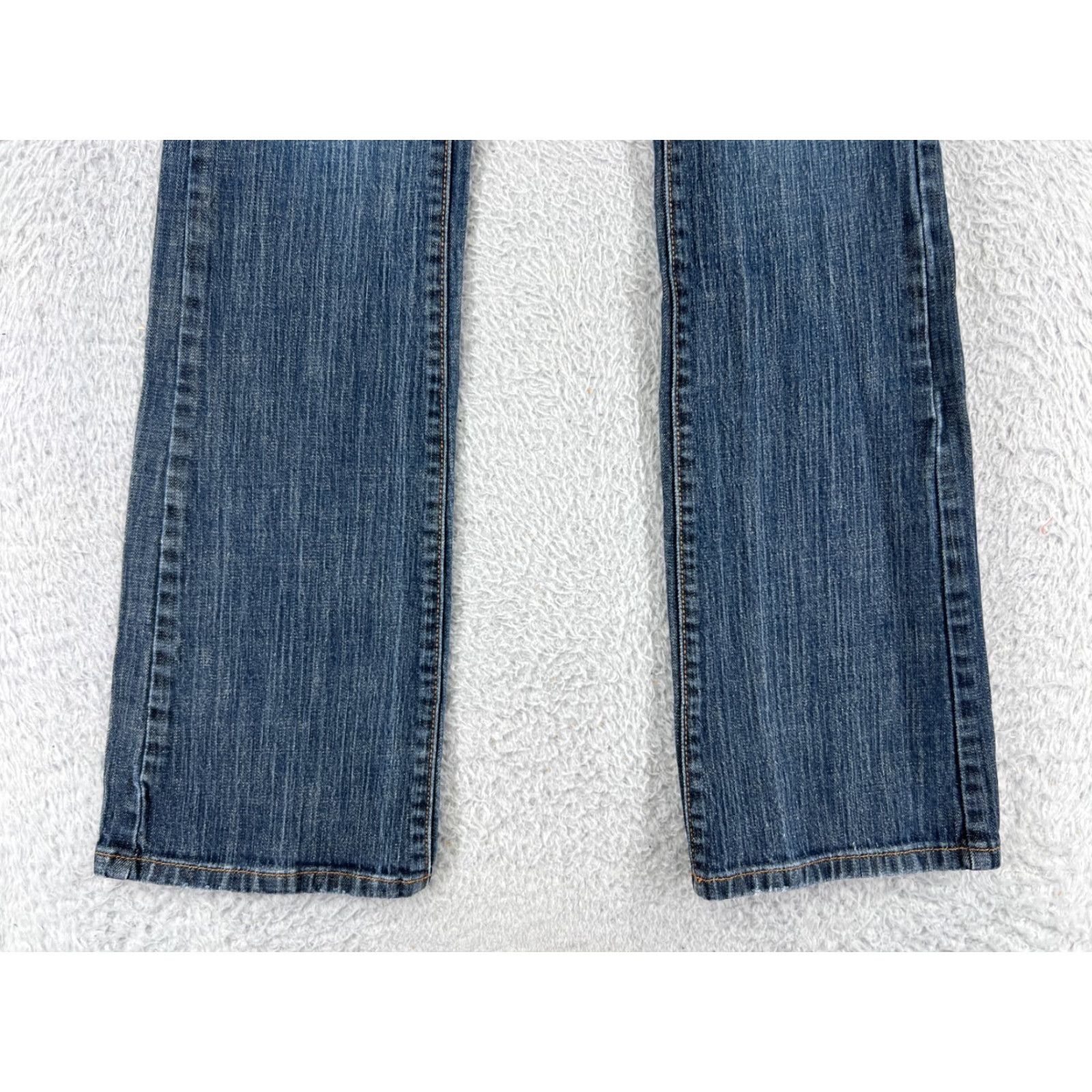 Mossimo Mossimo Jeans Womens 5 Blue Denim Straight Leg 5-Pocket Zipper Studded Embroidered Distressed Size 27" / US 4 / IT 40 - 5 Thumbnail