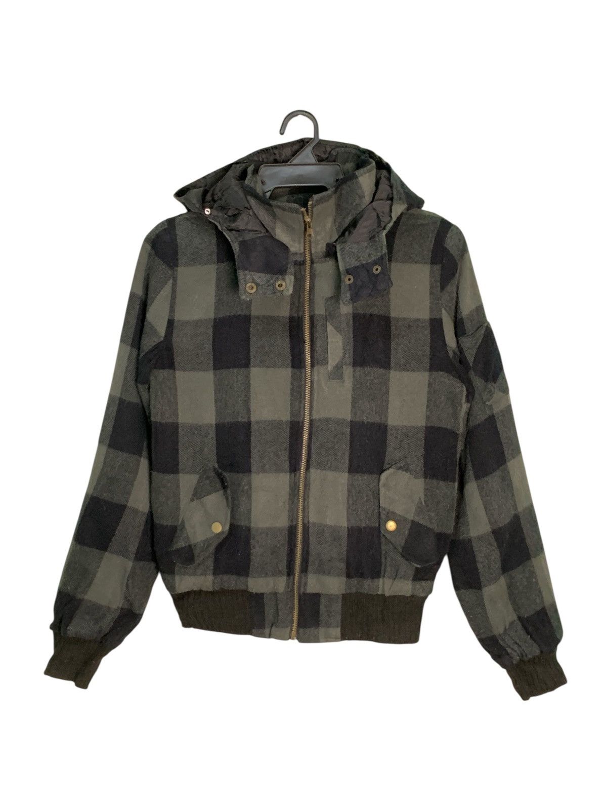 Japanese Brand Rare Design Riche Glamour Checked Bomber Jacket Hoodie Size M / US 6-8 / IT 42-44 - 1 Thumbnail