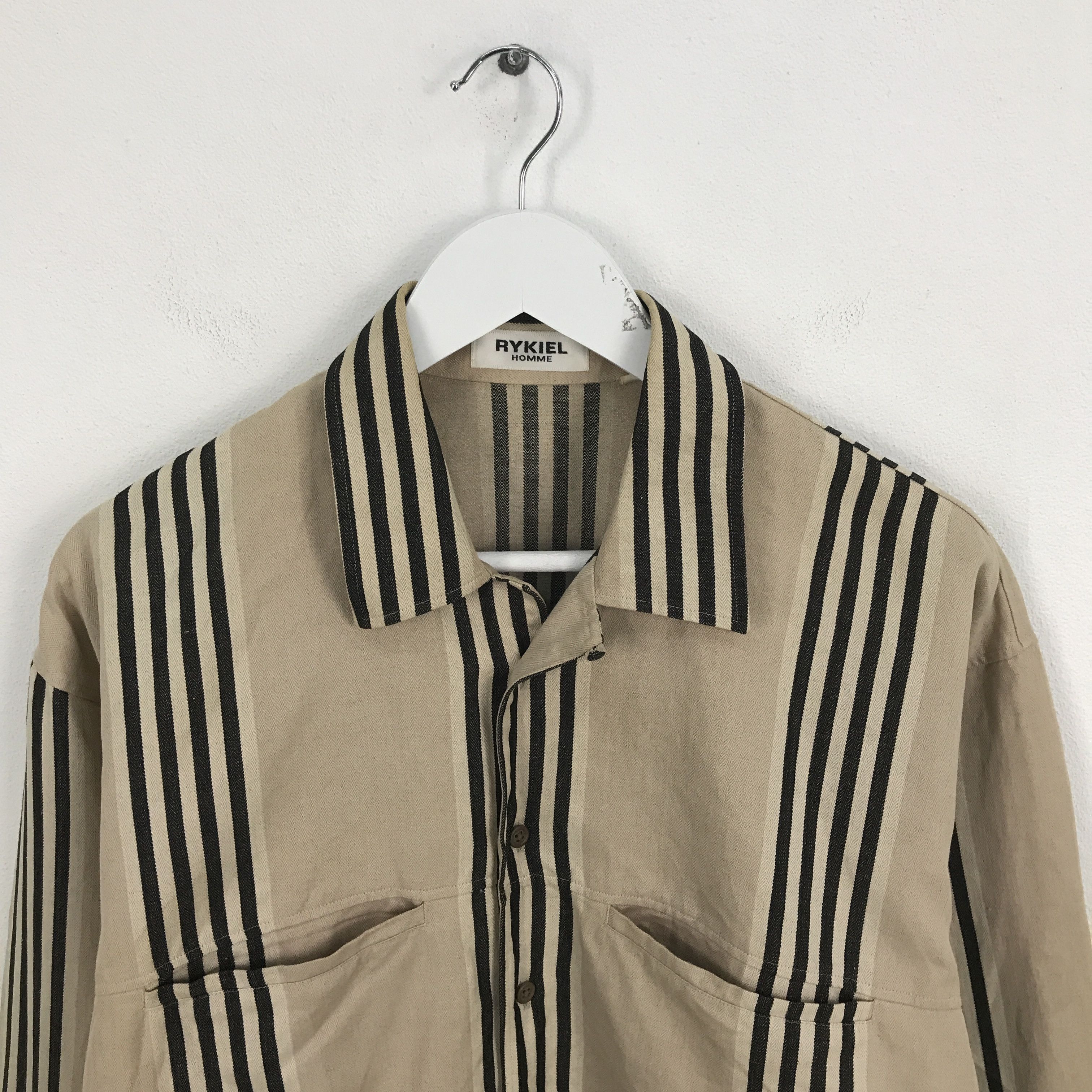 Japanese Brand Rare Rykiel Homme Striped Button Up Shirt Size US M / EU 48-50 / 2 - 2 Thumbnail