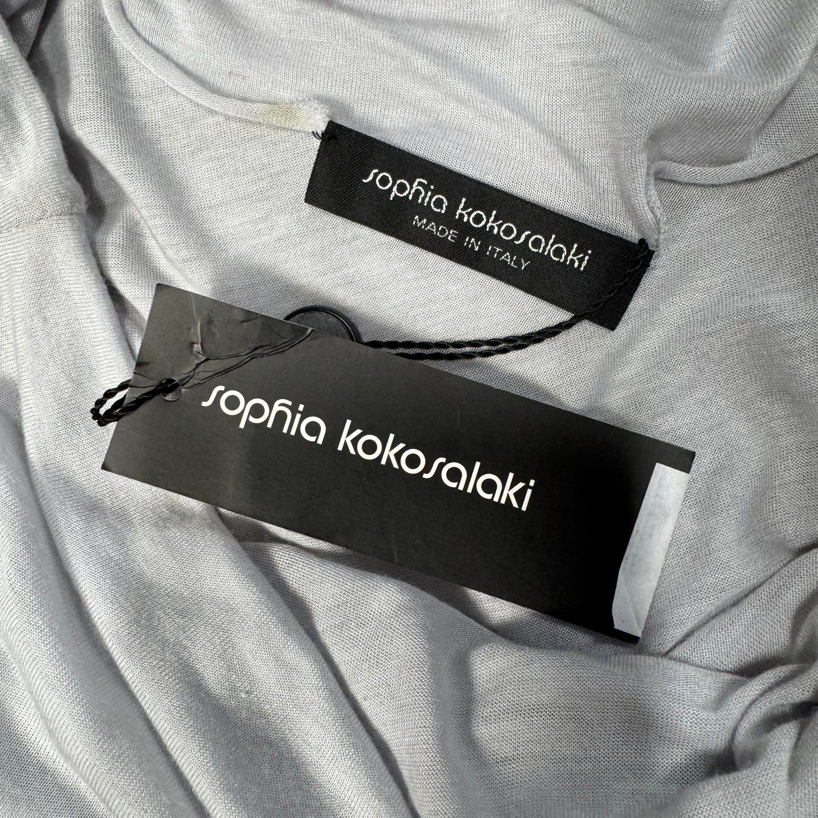Other NWT New SOPHIA KOKOSALAKI Silk Blend Grey Draped Dress Ital Size XS / US 0-2 / IT 36-38 - 9 Thumbnail