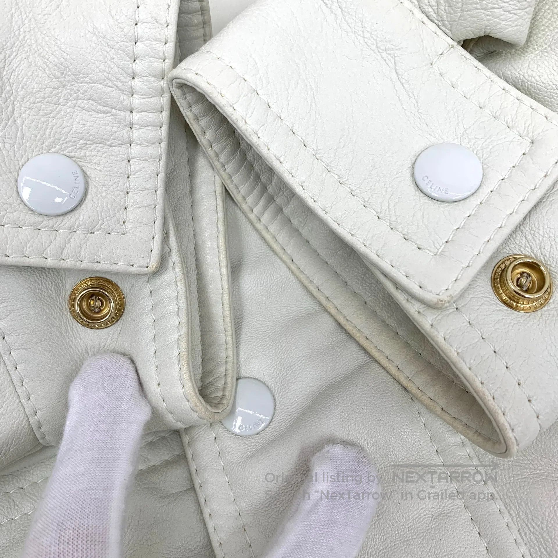 Celine CELINE Beige Sheep Leather Hooded Drawstring Single-breast Size S / US 4 / IT 40 - 9 Thumbnail