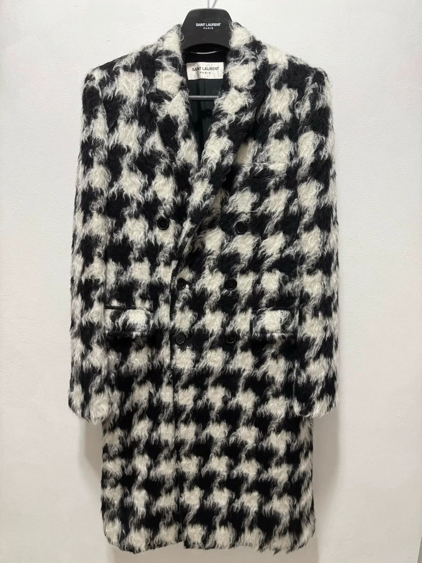 Saint Laurent Paris Saint Laurent Houndstooth Double Breasted Coat Size US M / EU 48-50 / 2 - 1 Thumbnail