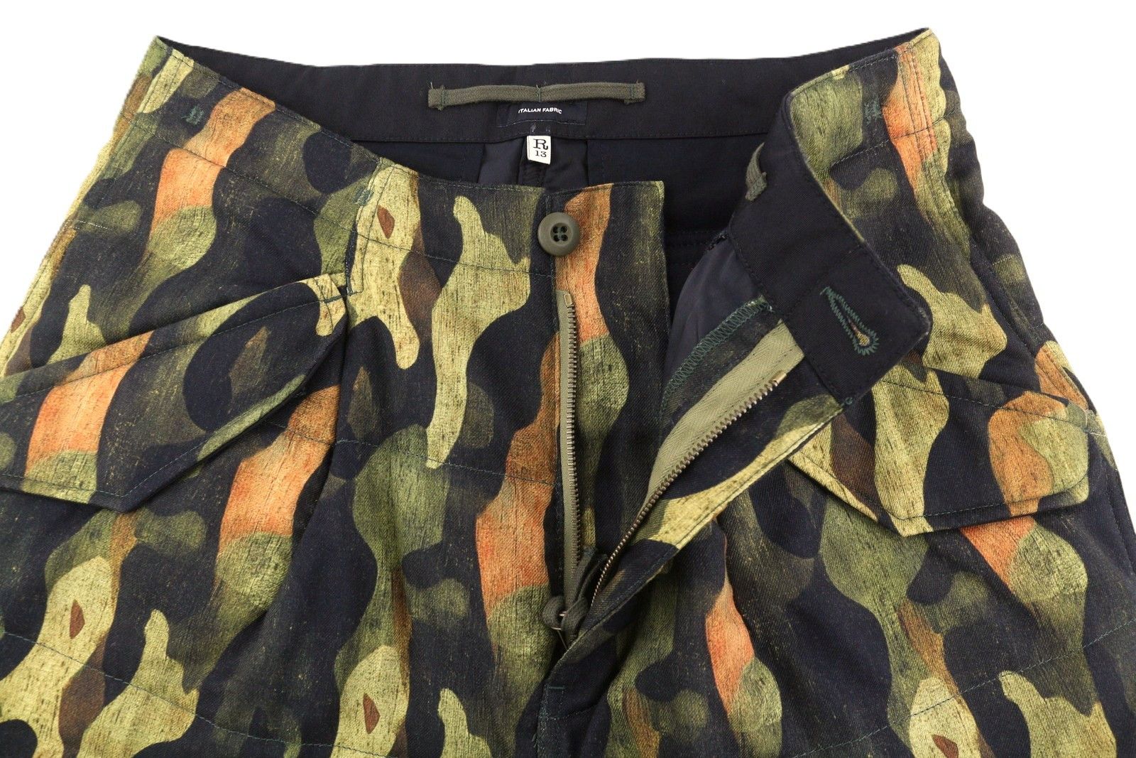 R13 PADDED MILITARY 28 Wool Silk Patterned Cropped FW25 86551 Size 28" / US 6 / IT 42 - 4 Thumbnail