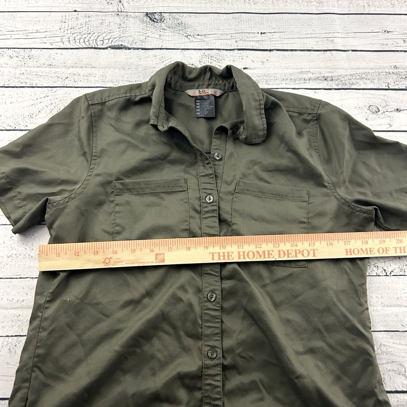 Vintage 5.11 Tactical Short Sleeve Button Front Shirt Women's XS Green Size XS / US 0-2 / IT 36-38 - 5 Thumbnail