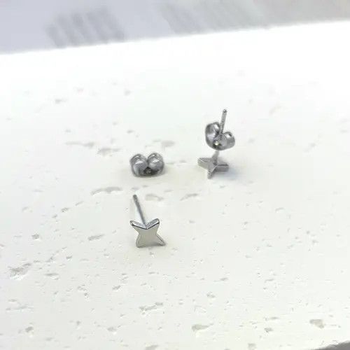 Sterling Silver Small Tiny Star Stud Earrings for Men Women,Star Earrings Size ONE SIZE - 4 Thumbnail
