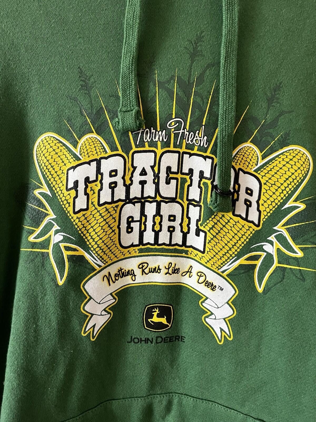 John Deere John Deere Tractor Girl Hoodie Green Graphic Women M Size M / US 6-8 / IT 42-44 - 2 Thumbnail