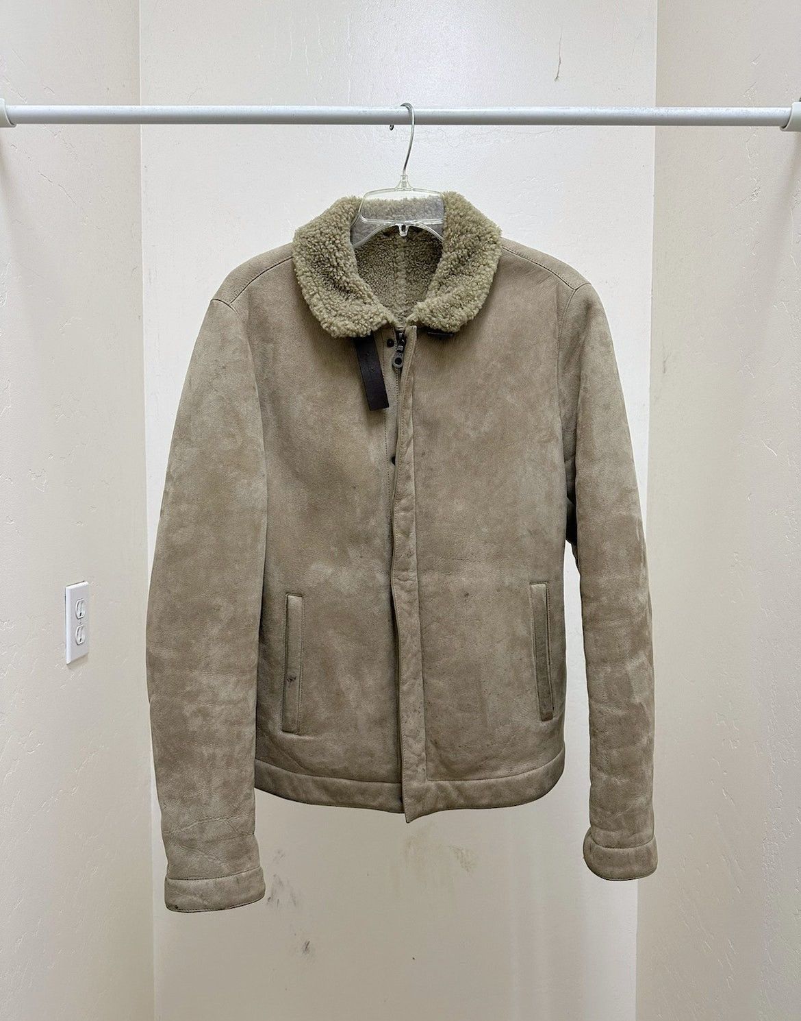 image of Jil Sander Shearling Jacket in Beige, Men's (Size Medium)