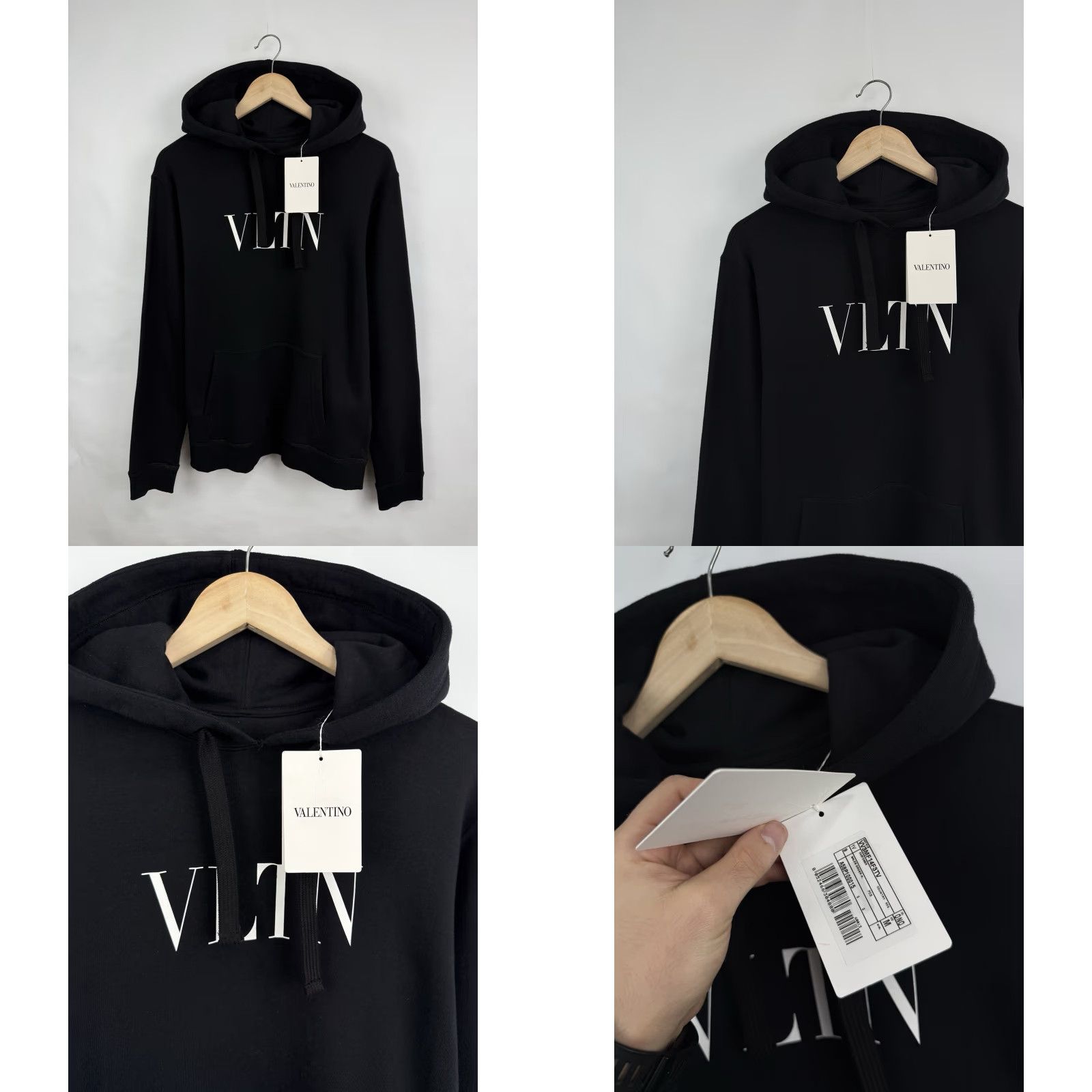 Valentino VINTAGE Valentino VLTN Hoodie Men Pullover Black M Made in Italy NEW with tag (top tag missing) Size US M / EU 48-50 / 2 - 8 Thumbnail