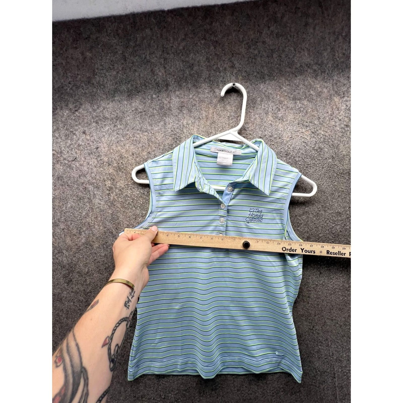 Nike Nike Golf FITDRY Polo Shirt Womens Small Blue Stripe Sleeveless Honda Classic Size S / US 4 / IT 40 - 6 Thumbnail