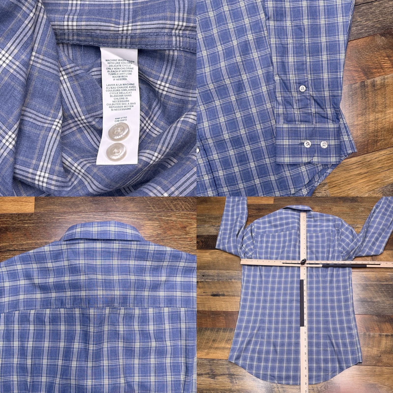 Perry Ellis Perry Ellis Slim Fit Shirt Small Blue Check Button Up New Men S Regular S Blue Check Slim Fit Button-Up Shirt Women? Size US S / EU 44-46 / 1 - 8 Thumbnail