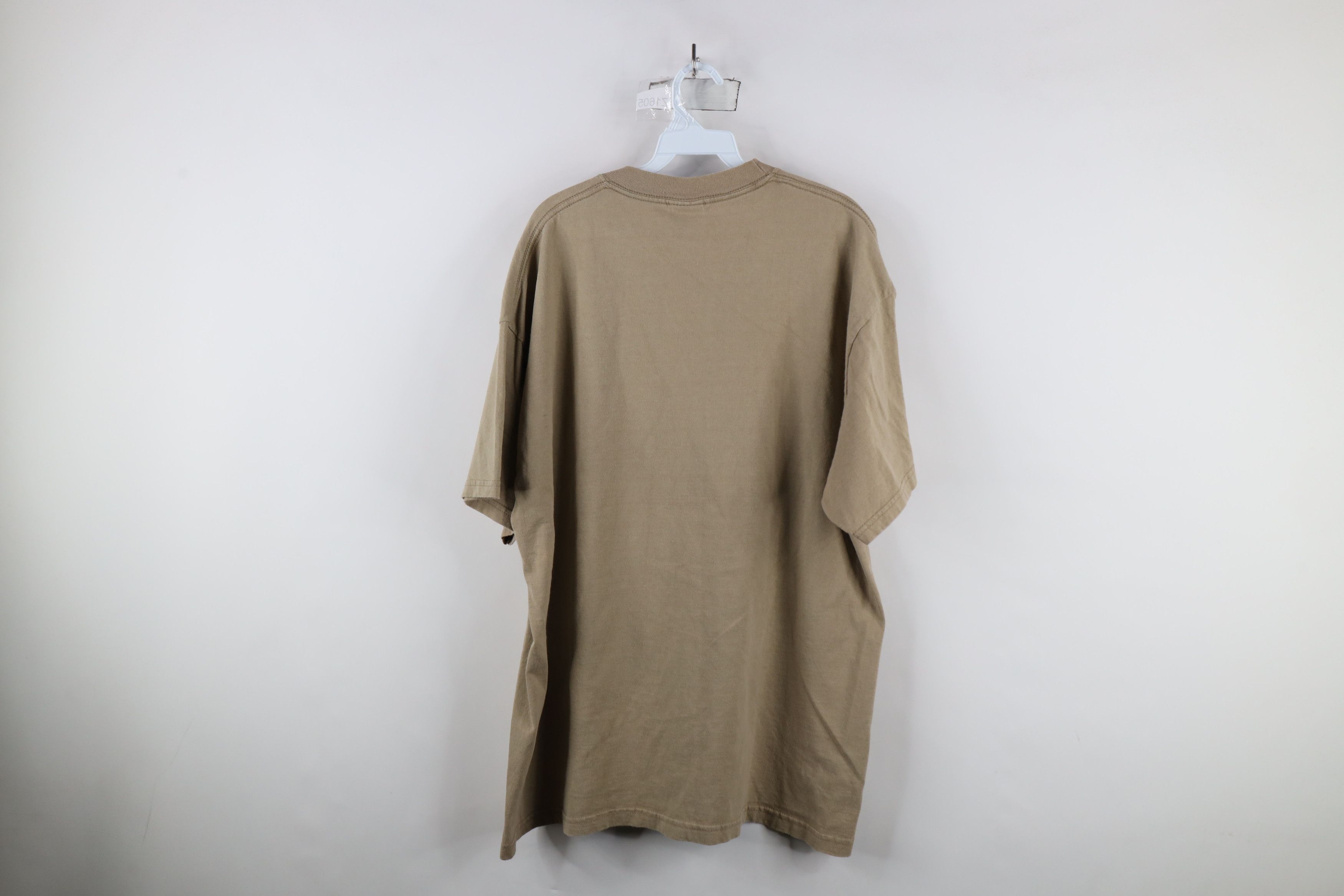 Vintage Vintage 90s Streetwear Heavyweight Cotton T-Shirt Beige Size US XXL / EU 58 / 5 - 10 Thumbnail
