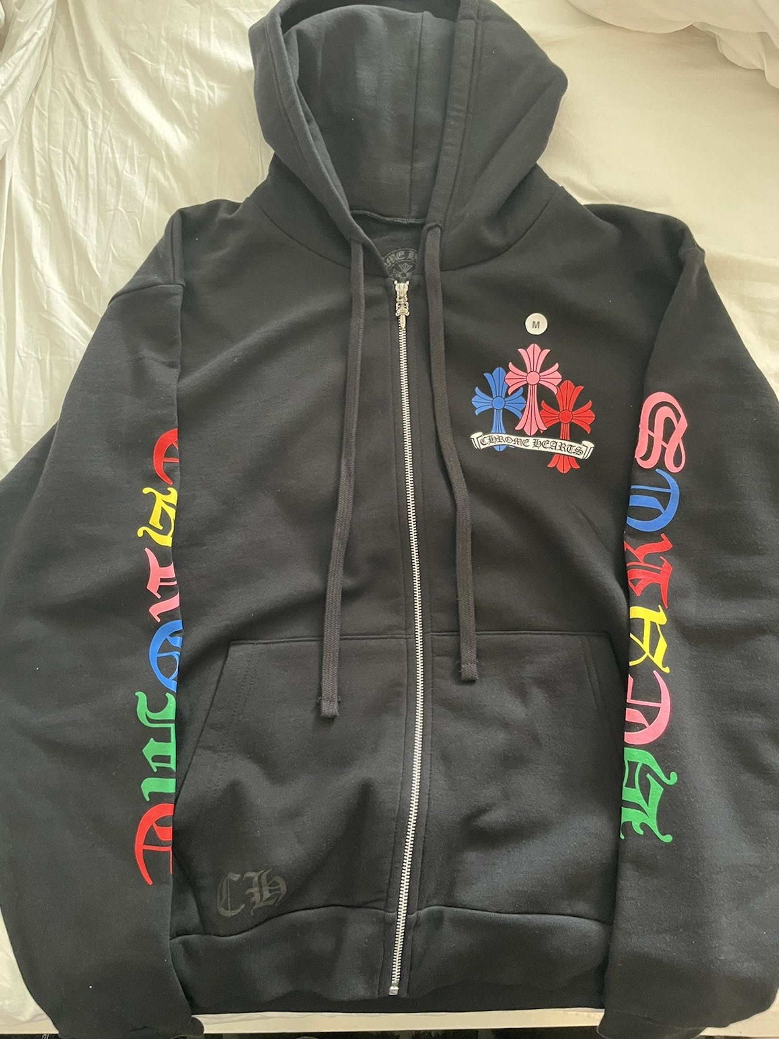 Chrome Hearts Chrome Hearts Multi Color Cross Cemetery Zip Up Hoodie ...