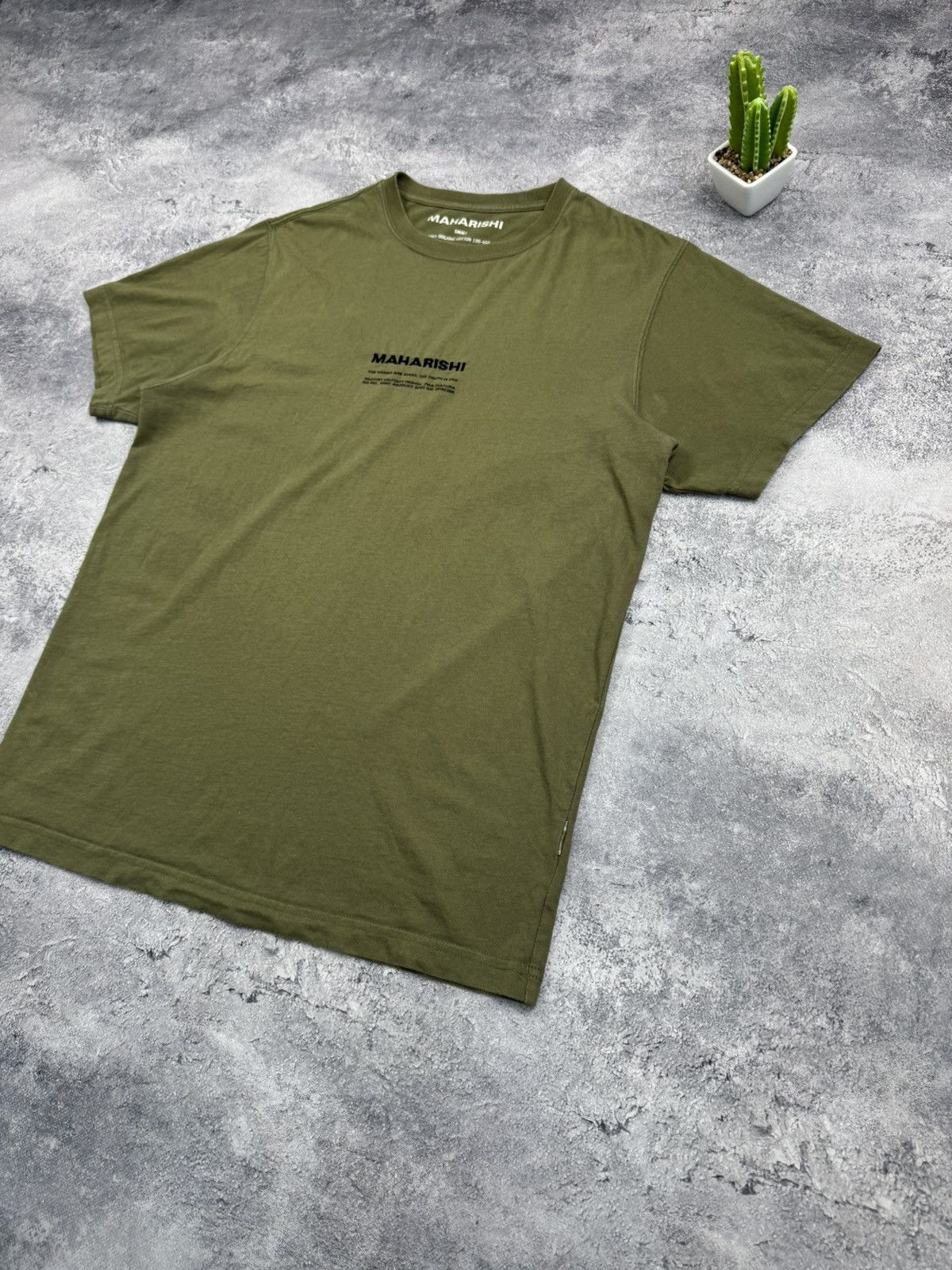 Maharishi Maharishi Organic Cotton Logo T-Shirt Khaki Olive Green Sz S Size US S / EU 44-46 / 1 - 3 Thumbnail