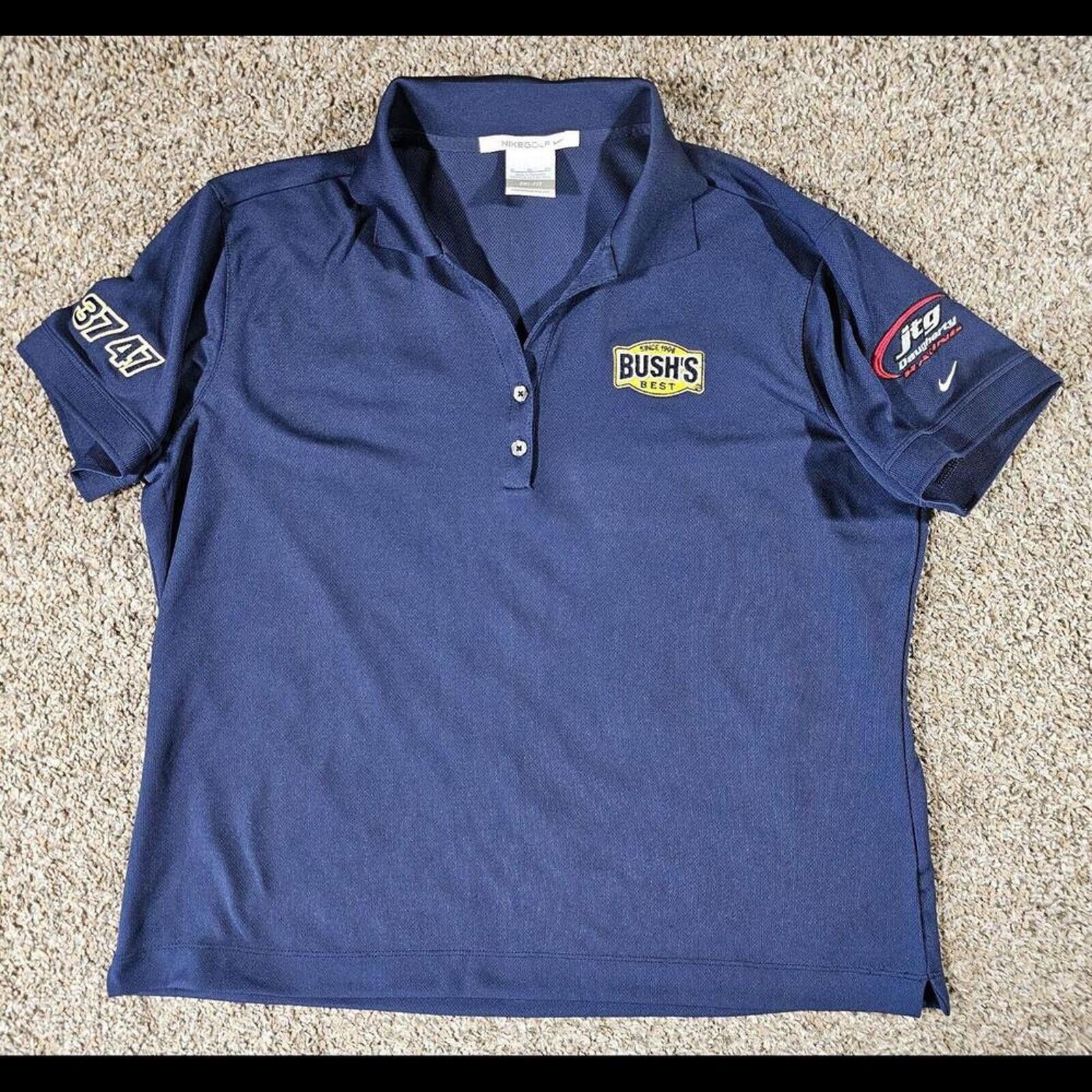 Nike NASCAR #37 47 Bush's Best JTG Racing Nike DriFit Polo Wmn XL Size ONE SIZE - 1 Thumbnail