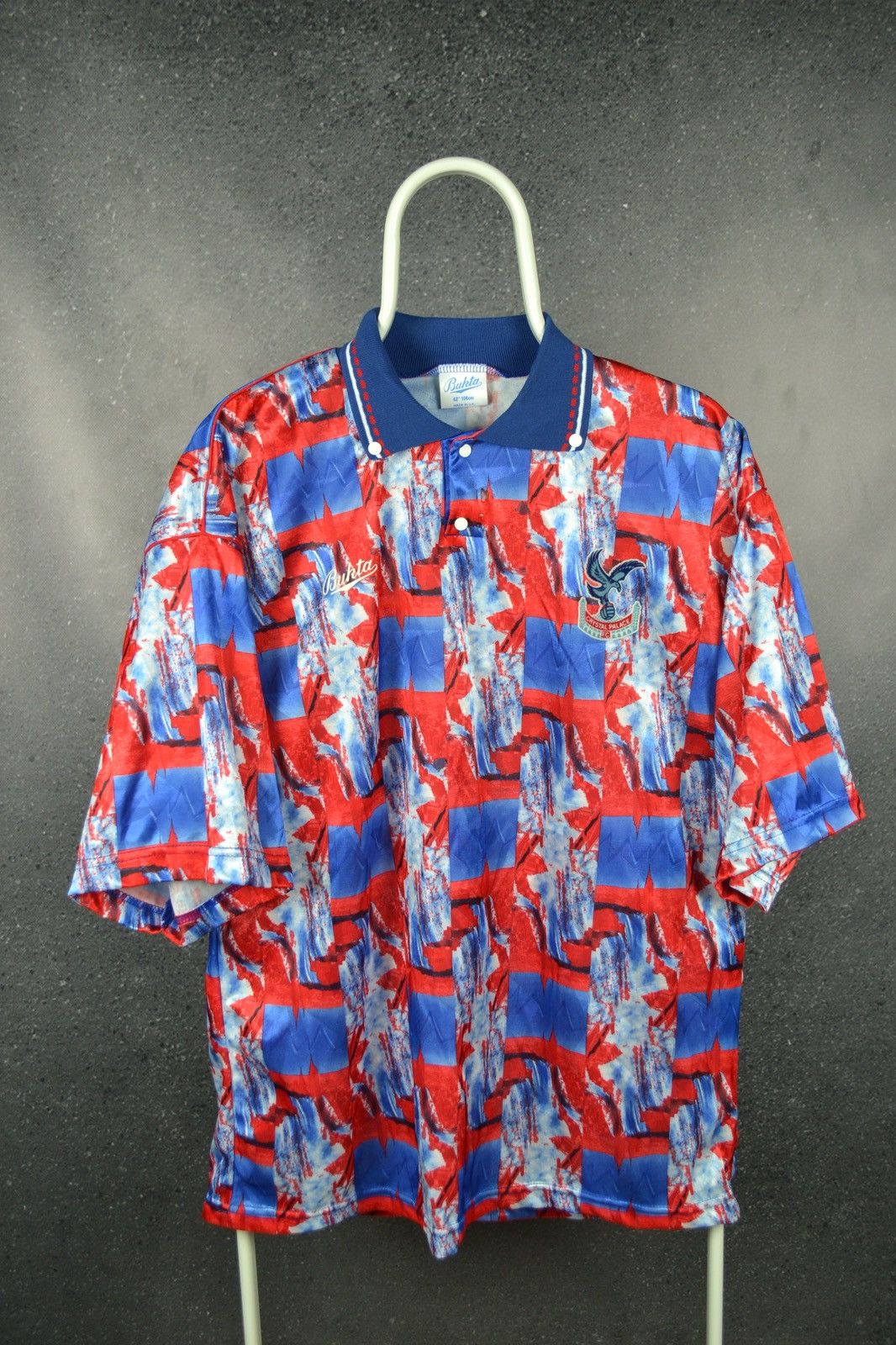 image of Soccer Jersey x Vintage Crystal Palace 1990 Bukta Vintage Soccer Football Jersey (Size Medium)