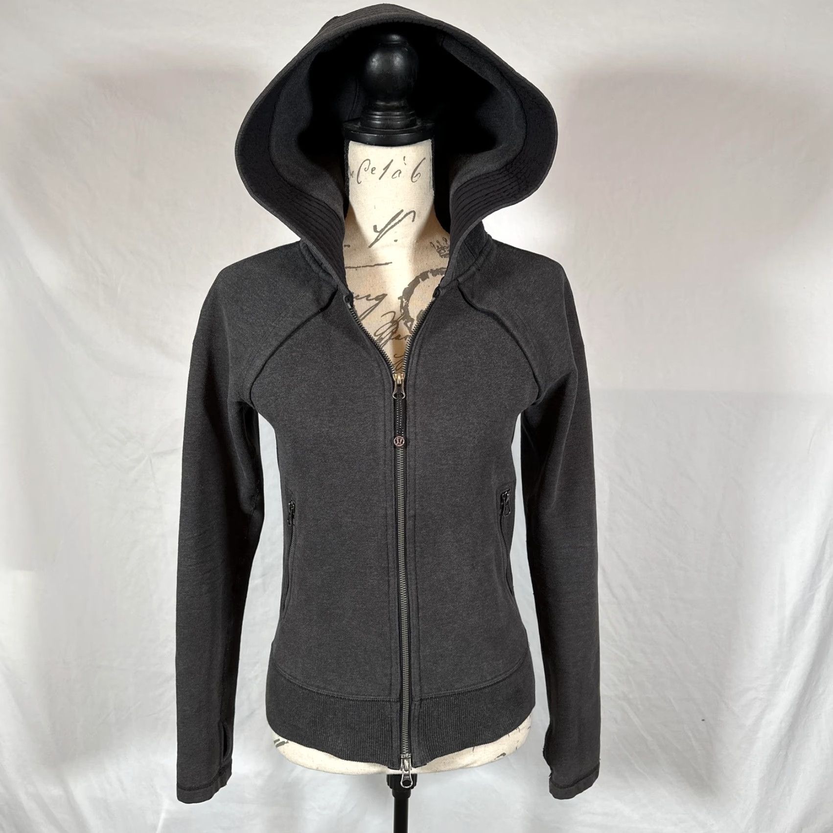 Lululemon Lululemon Scuba Hoodie Full Zip Womens 4 Charcoal Gray Fleece with Thumbholes Size S / US 4 / IT 40 - 5 Thumbnail